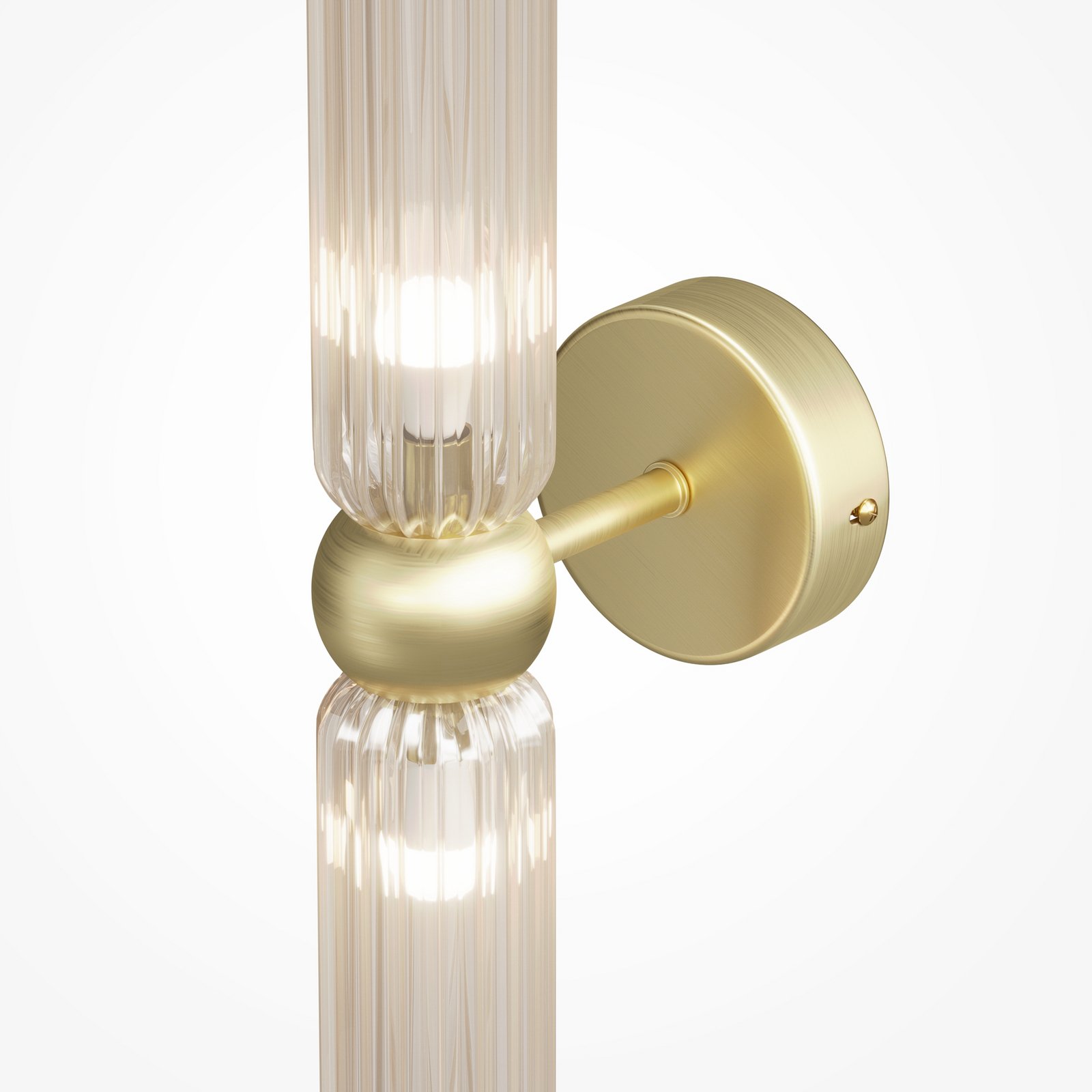 Maytoni wall light Antic, gold/cognac, glass, height 43.5 cm