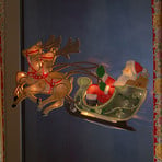 Reindeer with Santa Claus - LED window picture