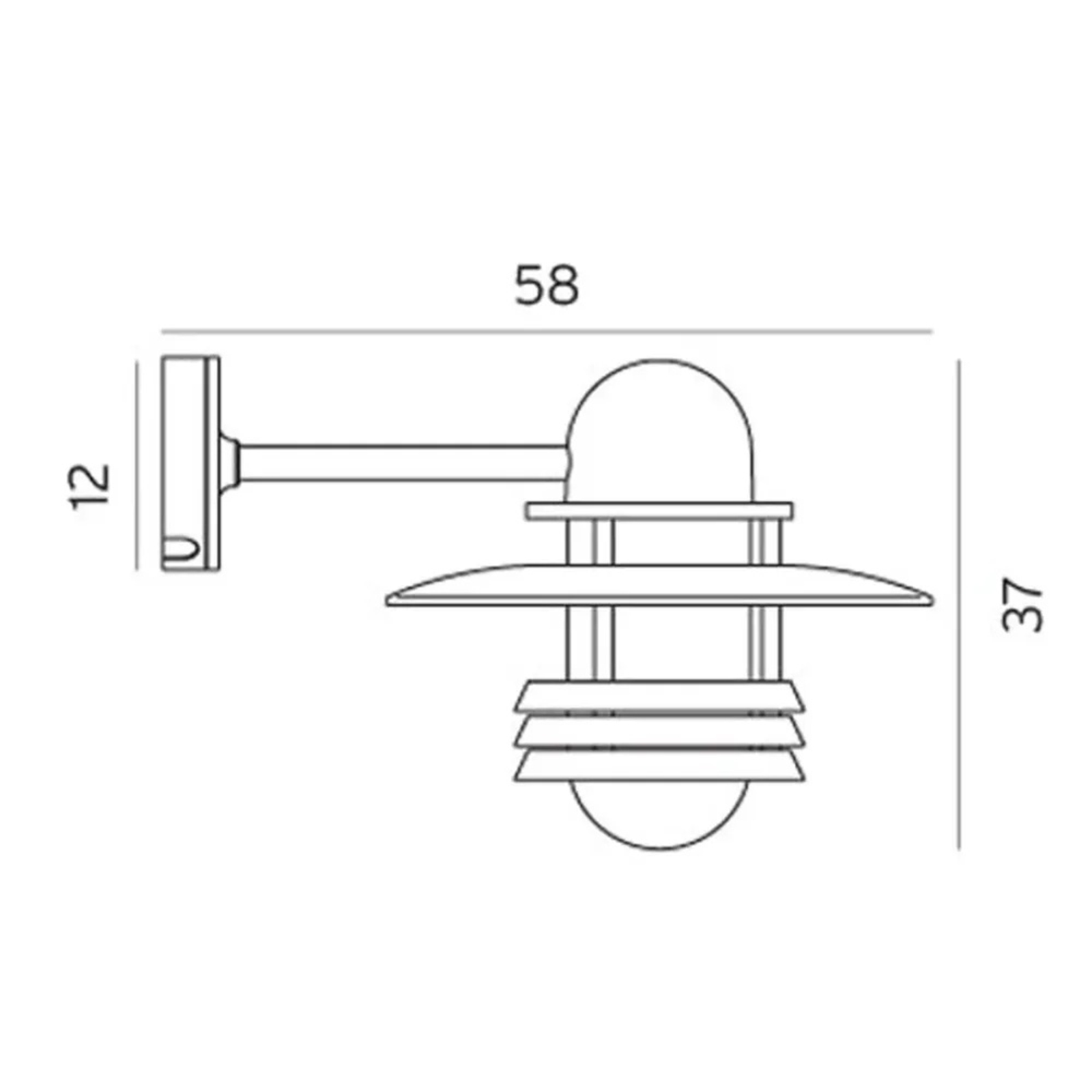 Helsinki Aplica de Exterior Straight Arm Graphite - Norlys