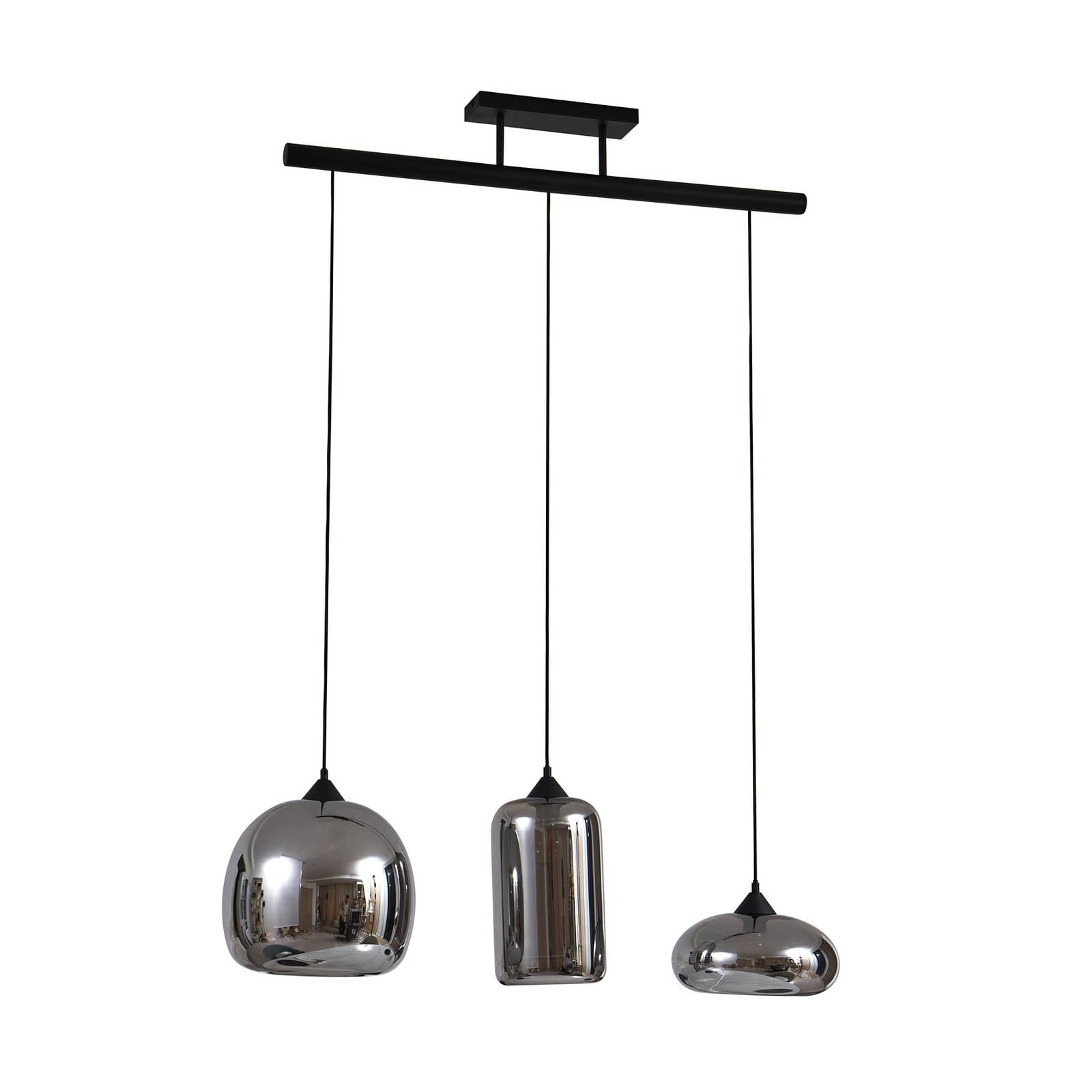 Lindby Arloris Pendellampe mit 3 Rauchglasschirmen