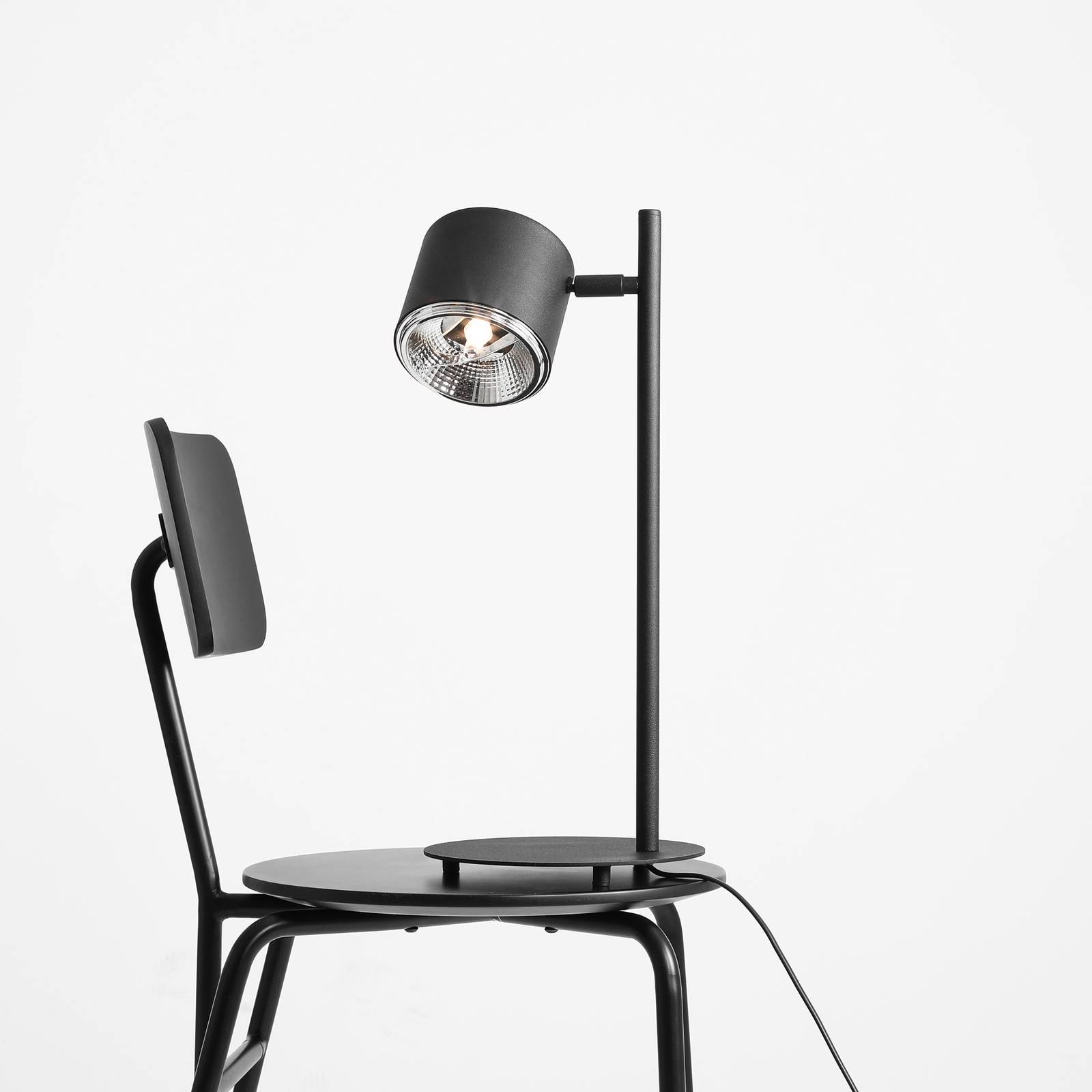 Tafellamp Bot, zwart beweegbare lampenkop