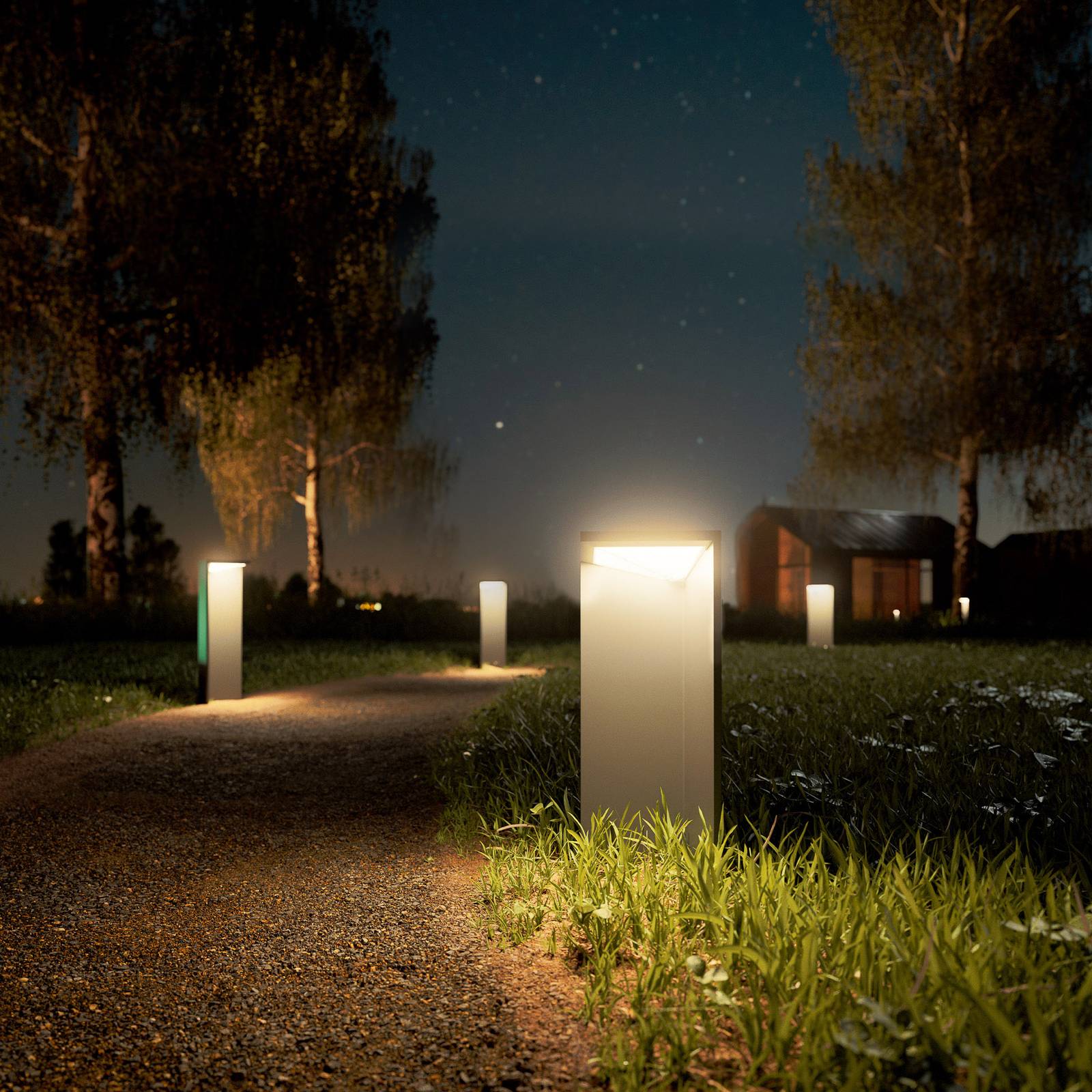 Sigor LED-batterisolcellslampa Nusolar antracit 34 cm