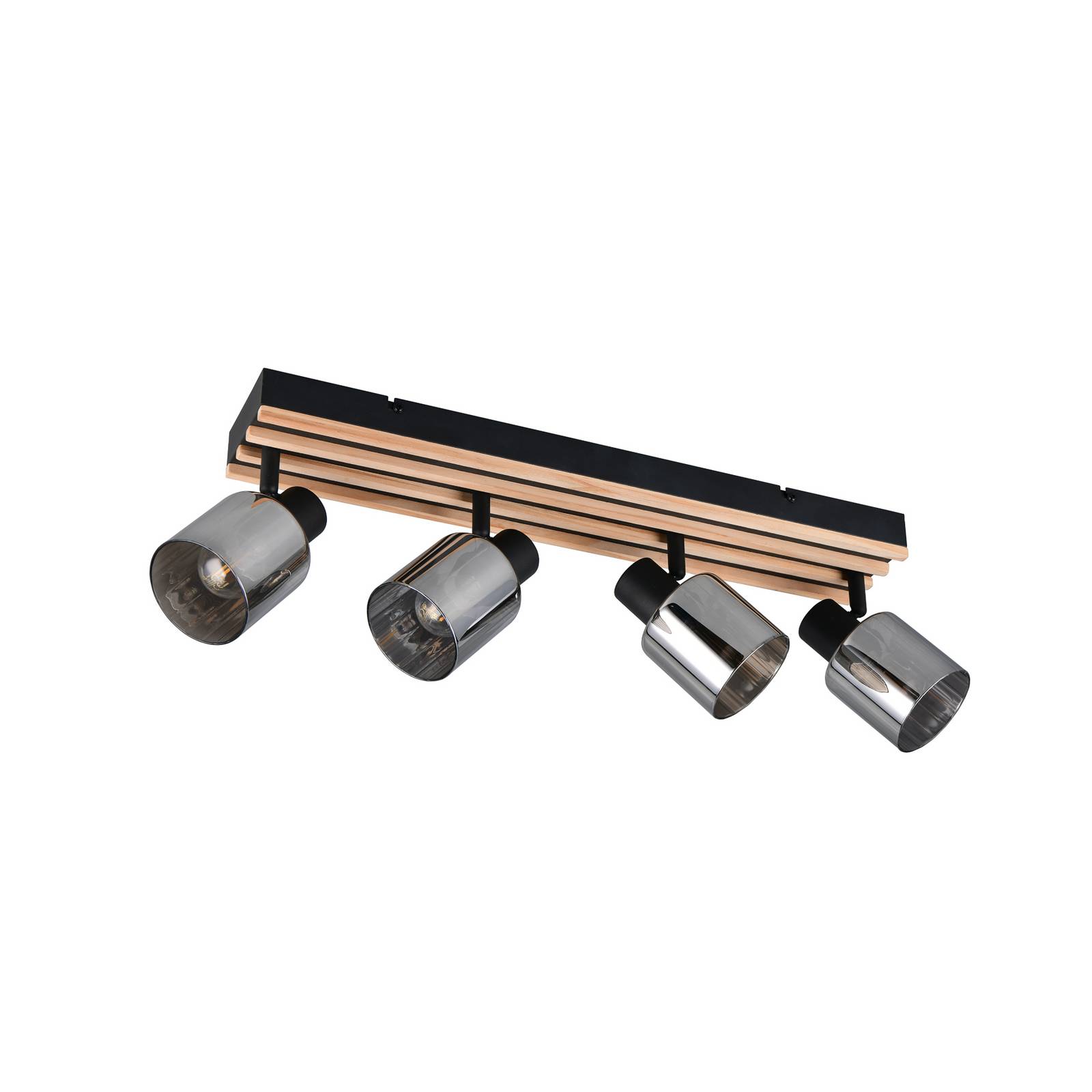 Strahler Travia, Länge 65 cm, 4-flammig, schwarz/rauchgrau