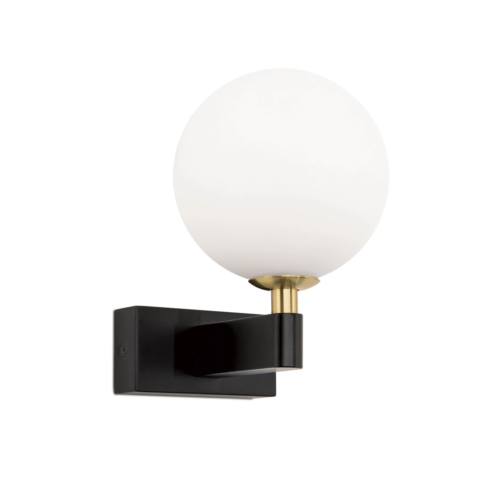 Aplique de pared Mara, negro, cristal, 17,5 cm de altura, G9, IP44