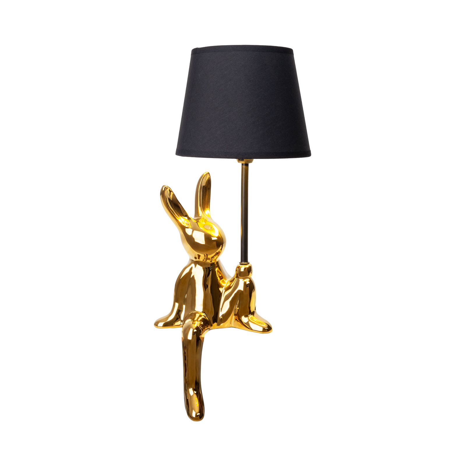 Lampe à poser Helge, or, hauteur 45 cm, céramique/tissu