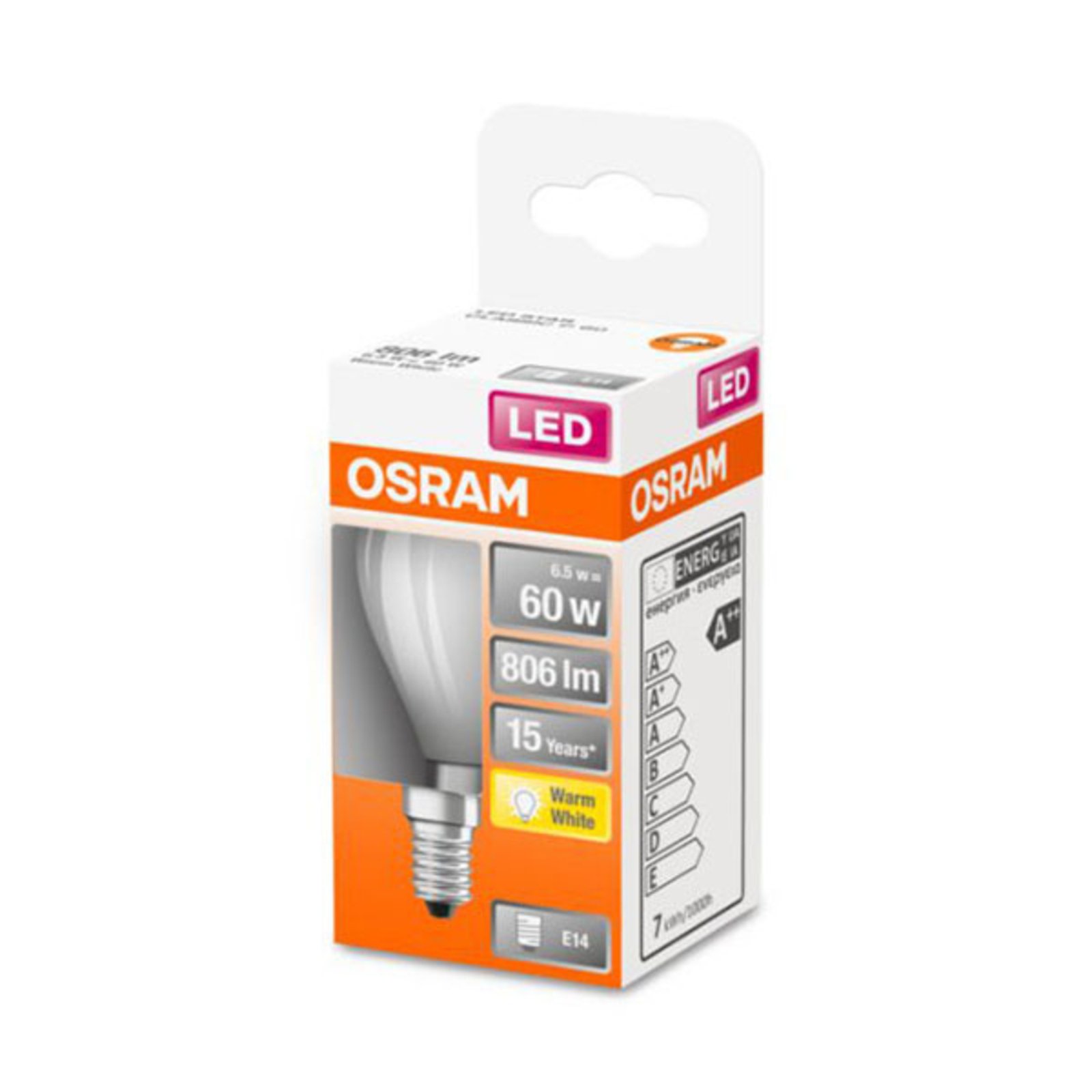 OSRAM LED-pære E14 5,5W Classic P 2 700 K