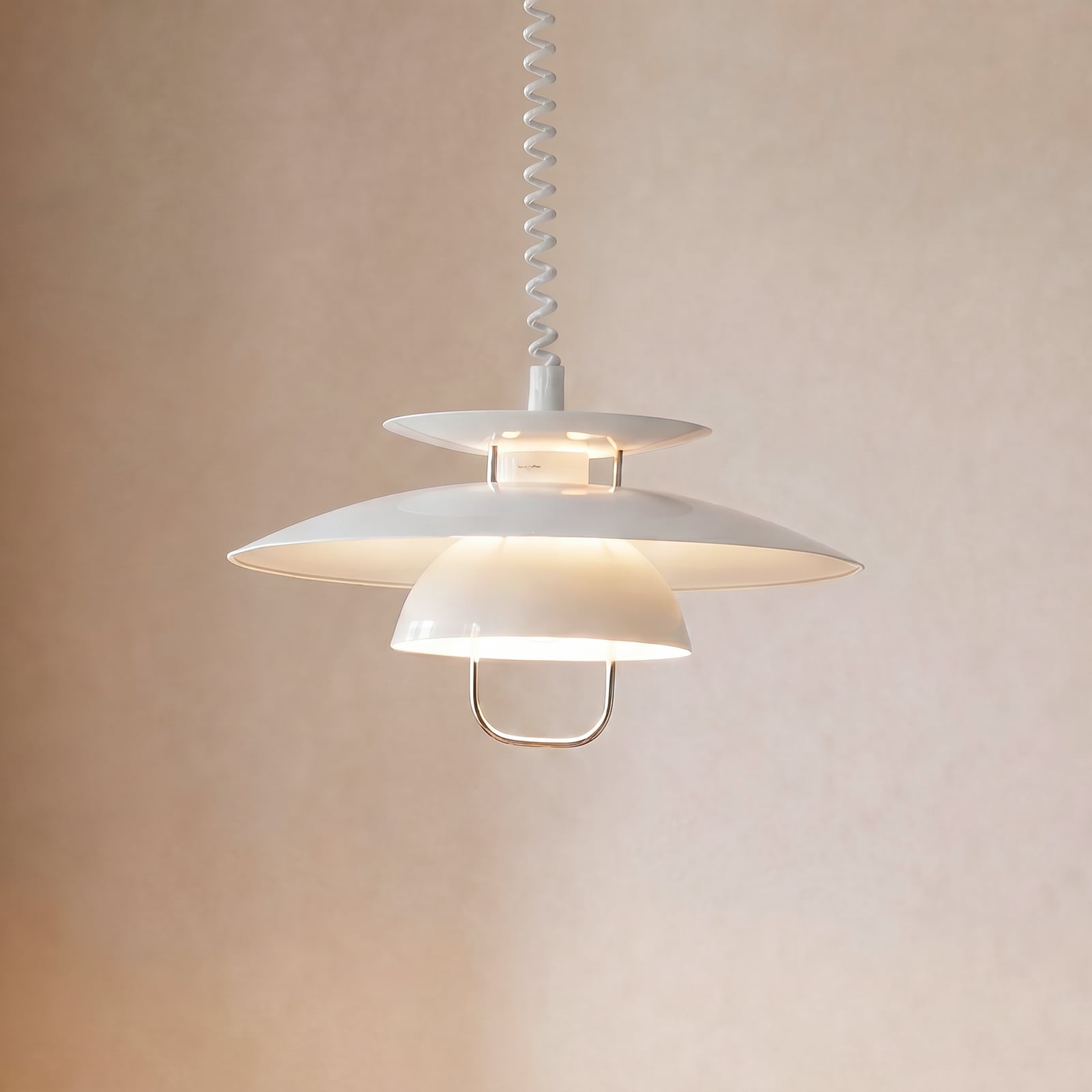 Lindby Hängelampe Nadija, weiß, 43 cm, höhenverstellbar, E27