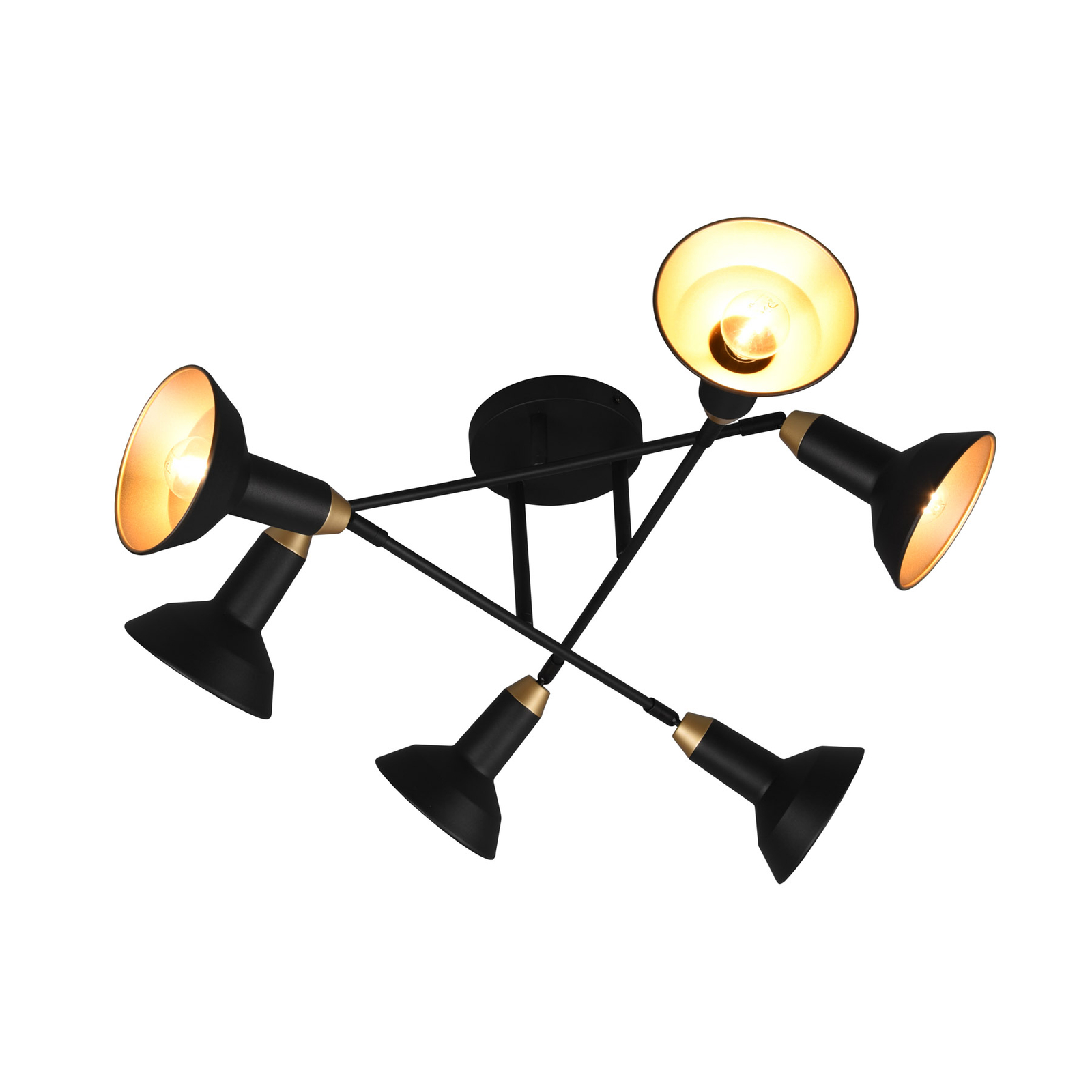 Plafoniera Roxie, orientabile, a 6 luci