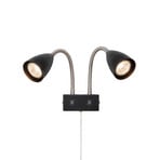 Markslöjd Wandleuchte Ciro, schwarz, Metall, Stecker, GU10