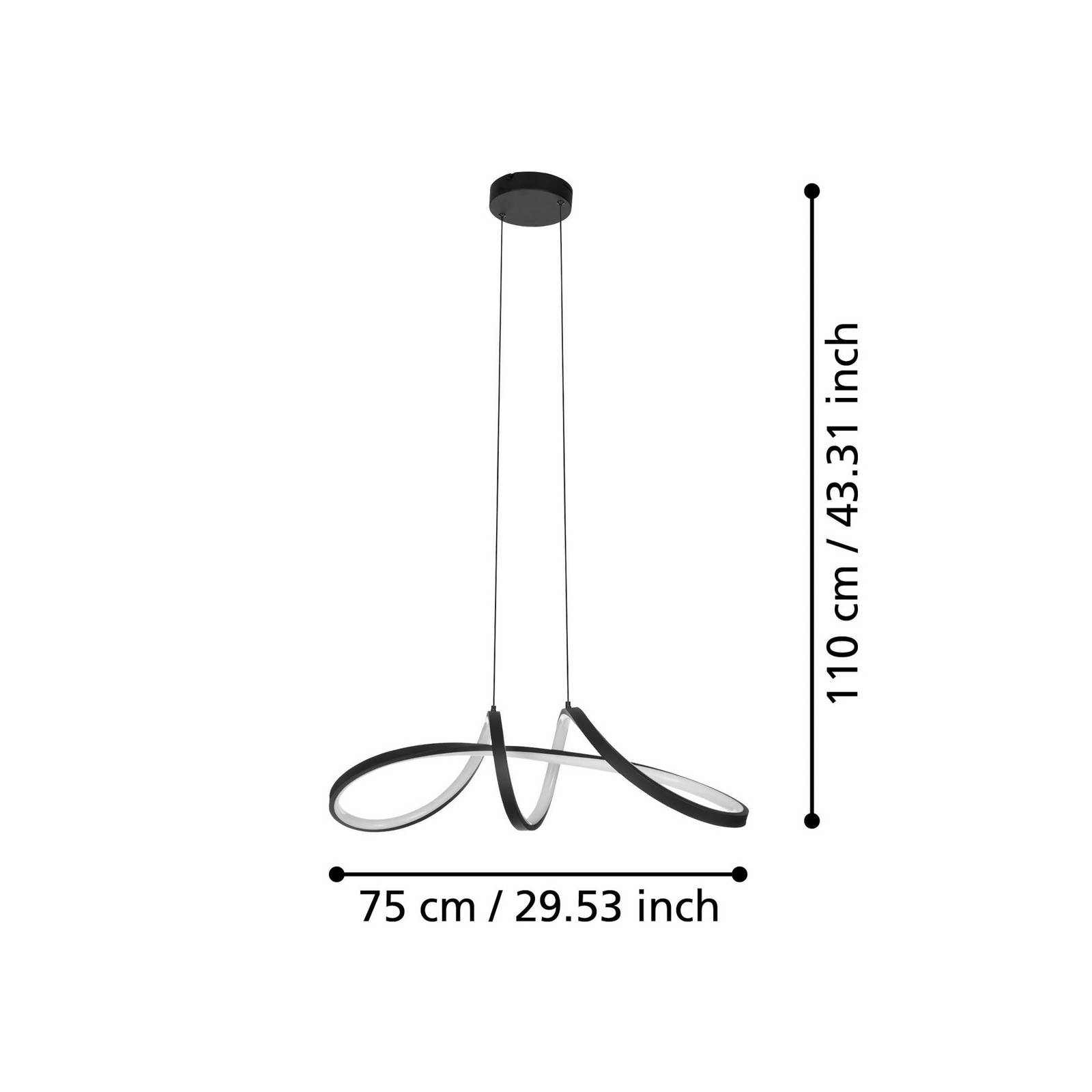 EGLO connect żyrandol LED Calarossa-Z, czarny, aluminium