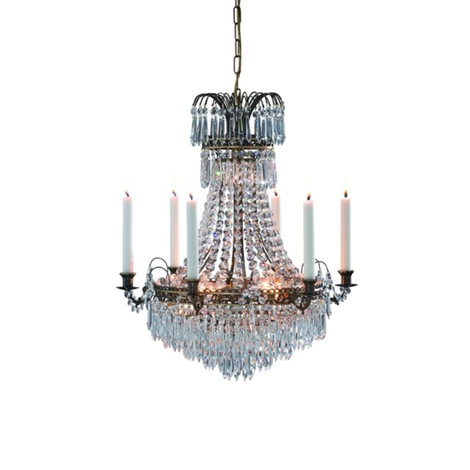 Veľkolepý sviečkový visiaci luster Läckö 54 cm