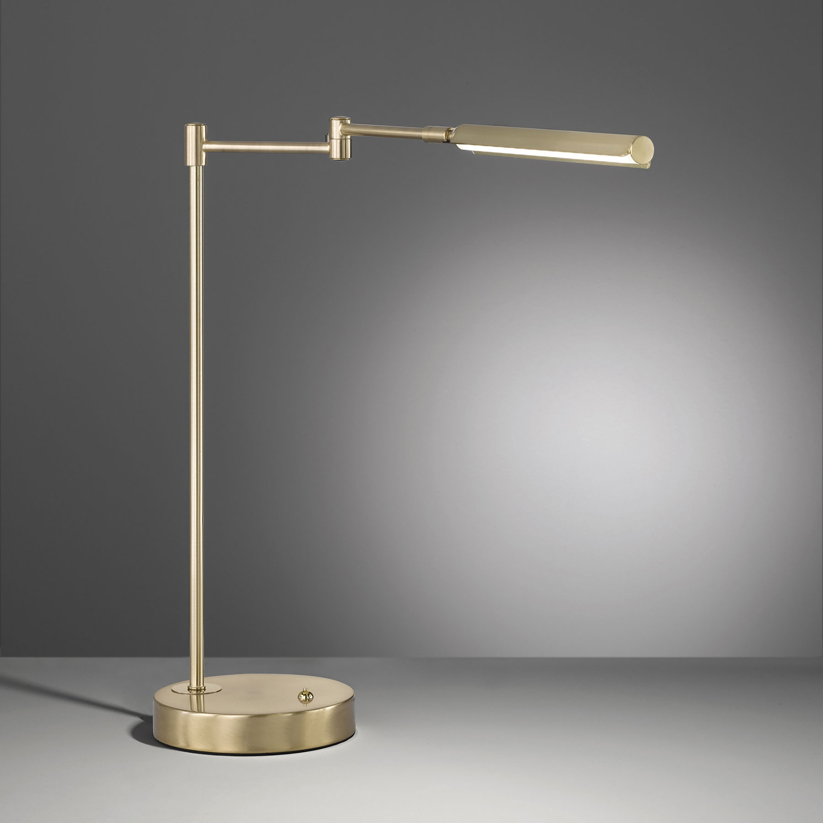 Fischer & Honsel Nami LED table lamp, dimmable, brass-coloured, for Living / Dining Room, metal, 6 W, energy efficiency: A+, H: 49 cm