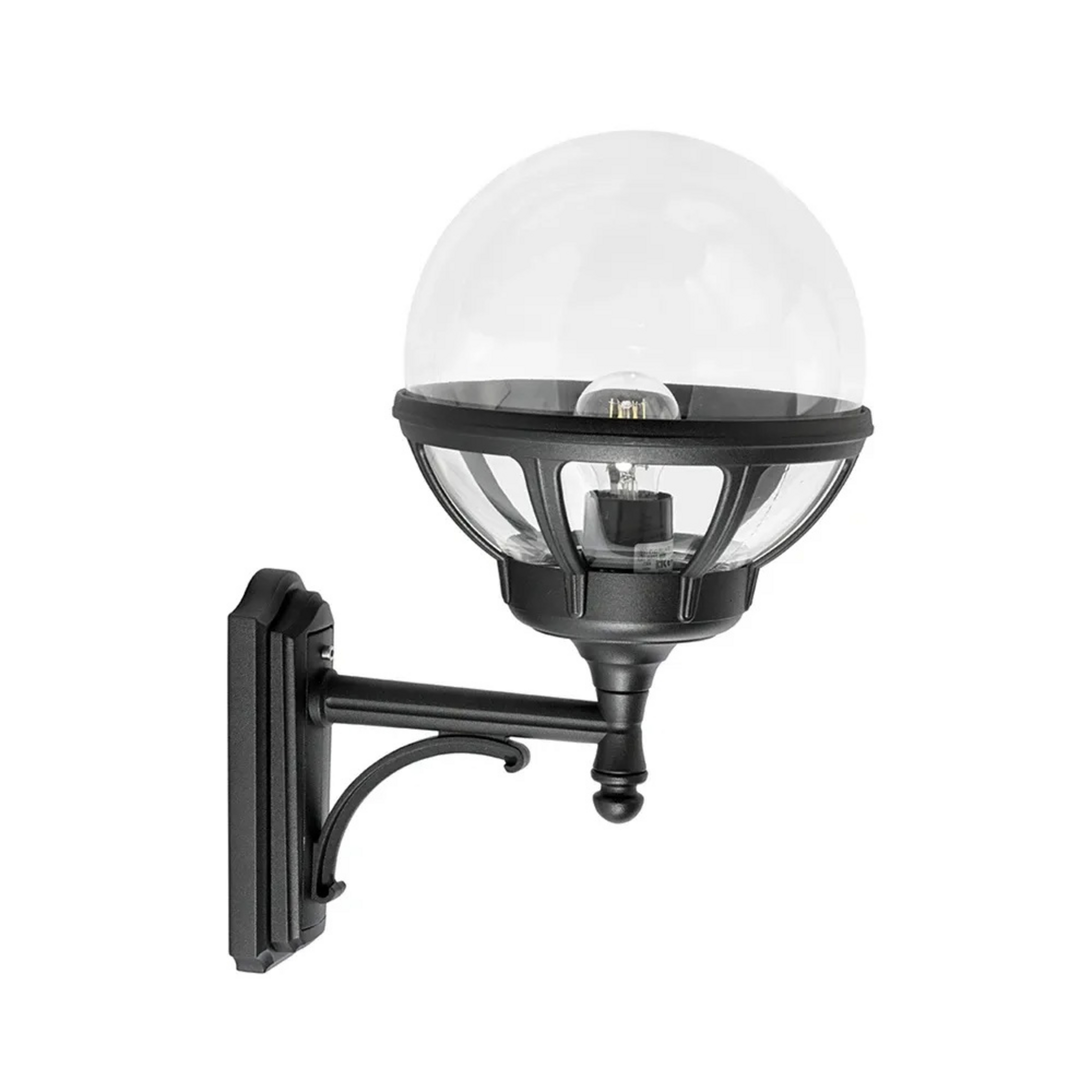 Bologna Up outdoor wall light Clear/Black - Norlys