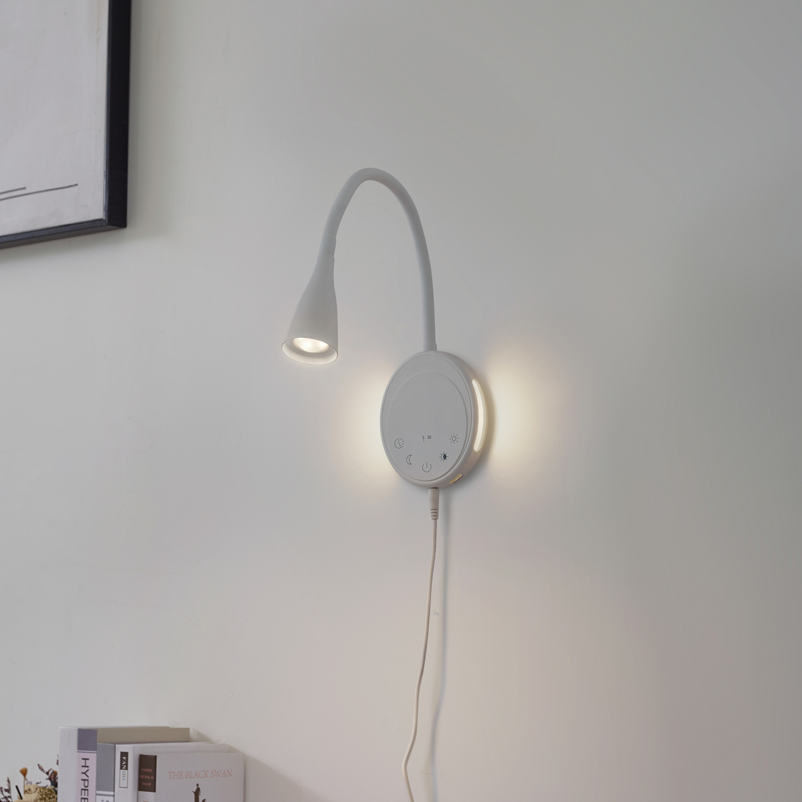 Lindby LED lasāmvieta Zayna, balta, plastmasas, aptumšojama