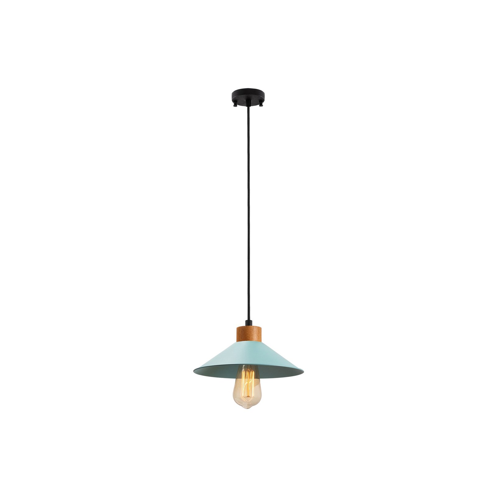 Hanglamp GMN-00005 1-lamp houtdetail blauw