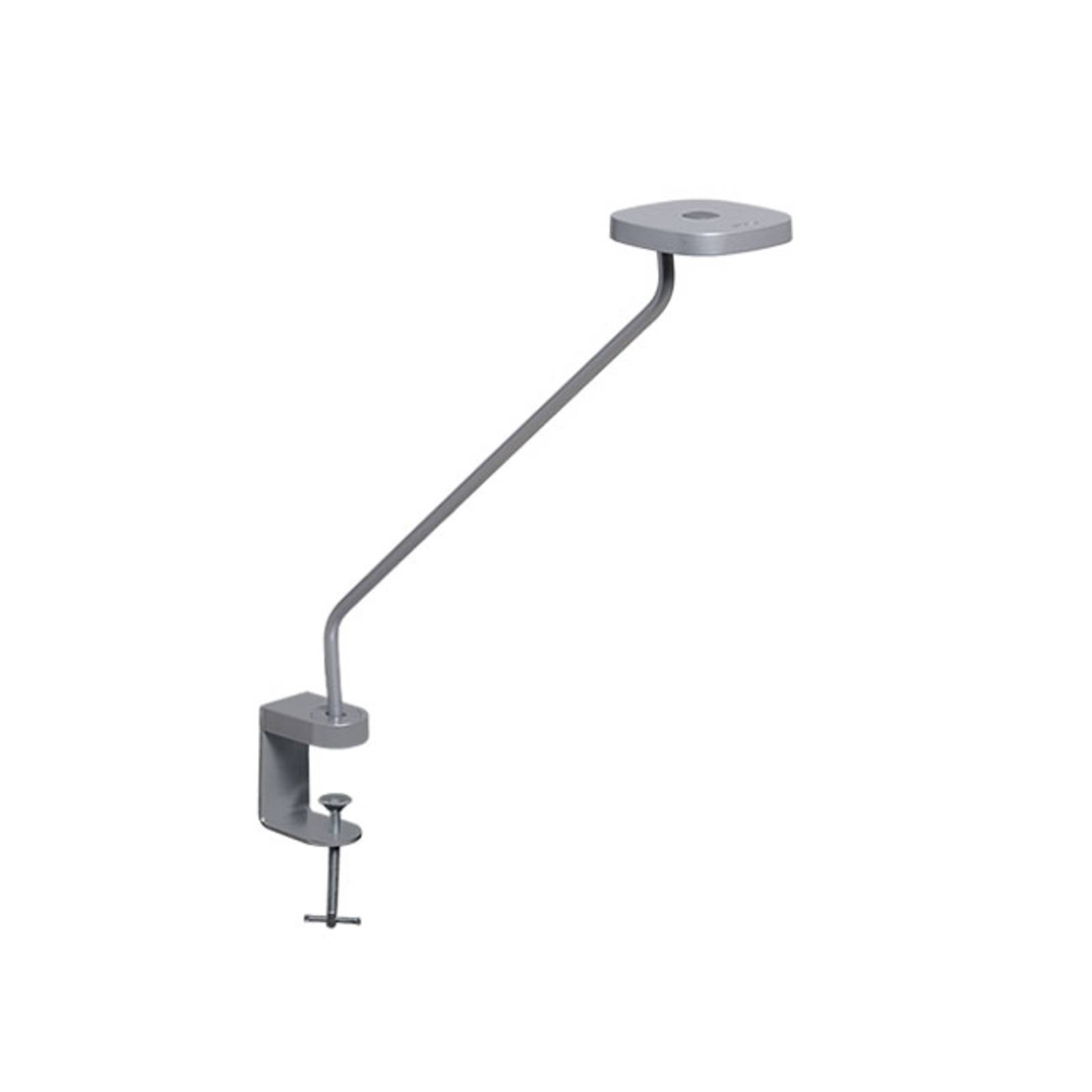 Lampe de travail LED Trace, pince, gris aluminium