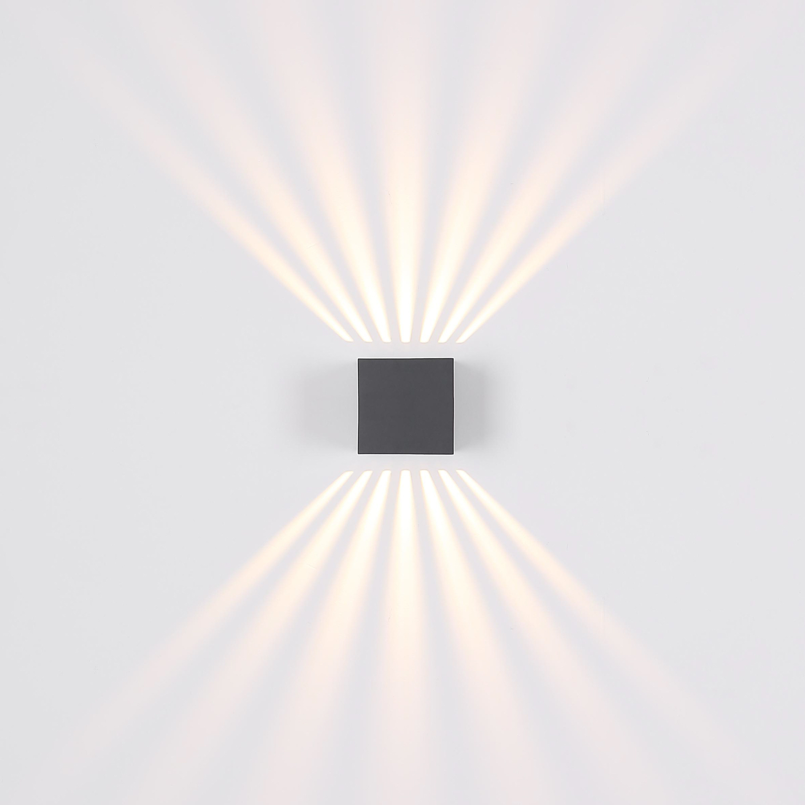LED-Außenwandlampe Illi, anthrazit, Breite 10 cm, Alu, IP54