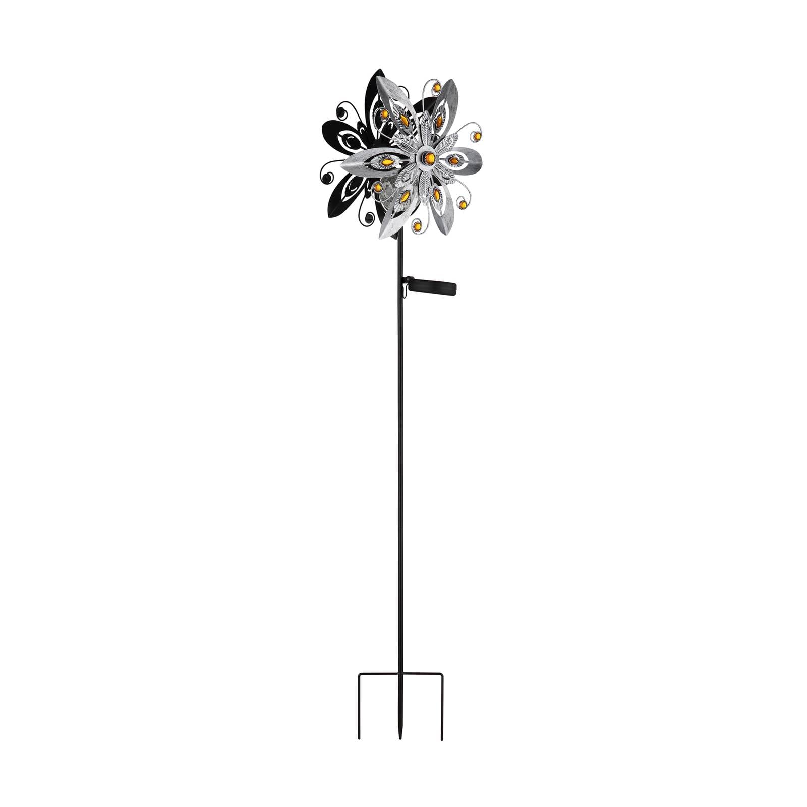 LED-Solarleuchte 36578S, Erdspieß, silber/schwarz, Metall