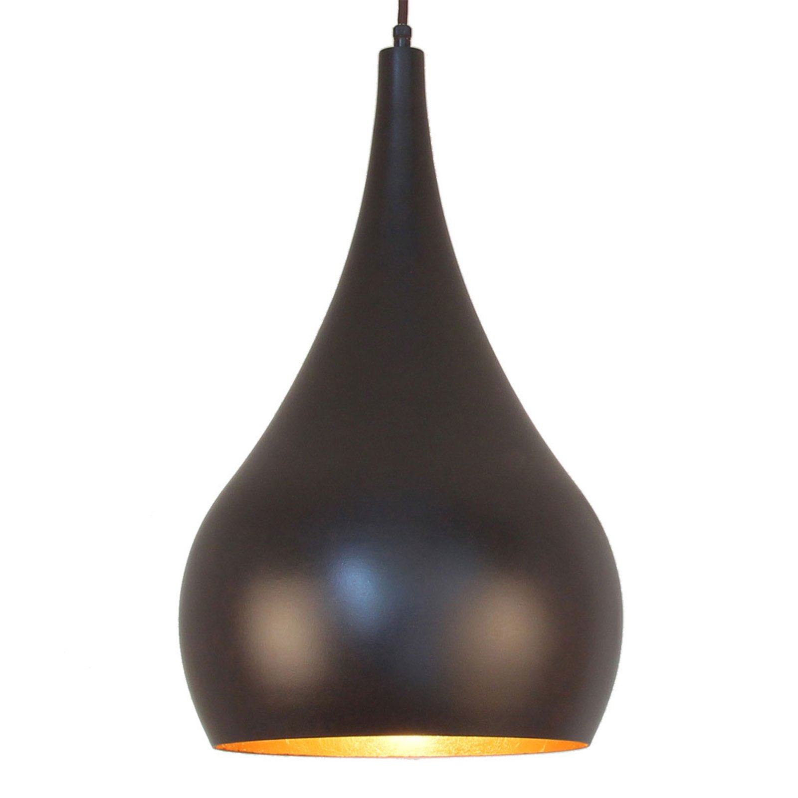 Menzel Solo hængelampe løgformet, brun-sort, 30 cm
