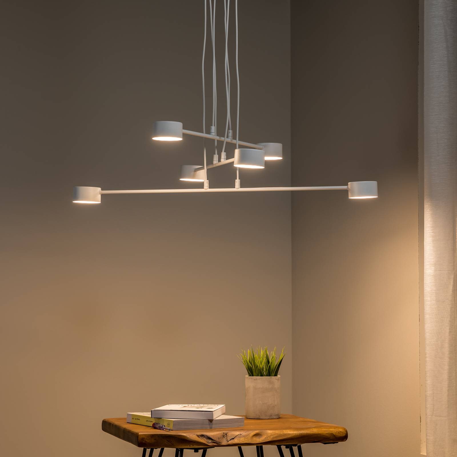 Lampa wisząca Modus 6, stal, 6-punktowa, GX 53, biały