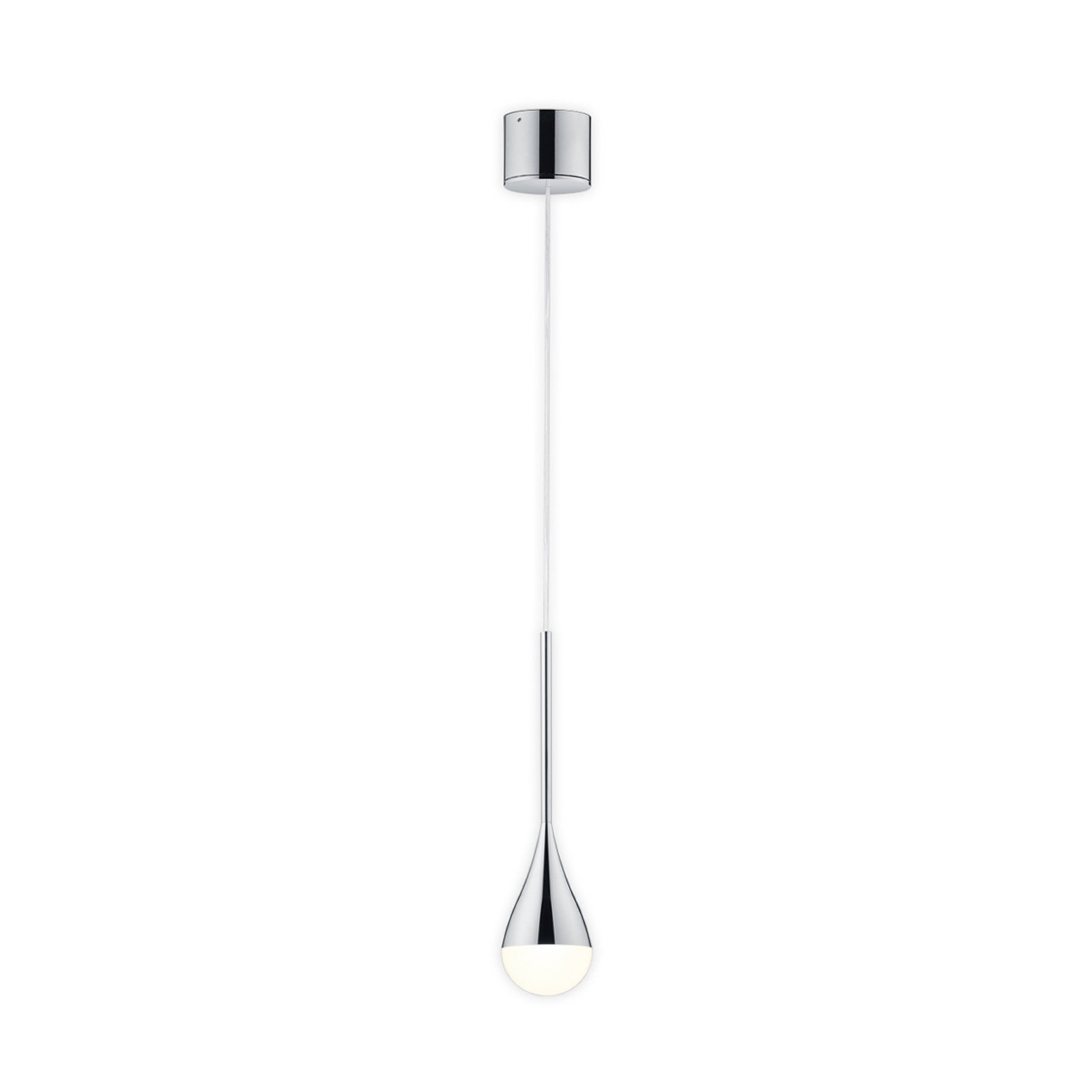 Helestra LED-Pendelleuchte DUC, chrom, IP44, Ø 7 cm