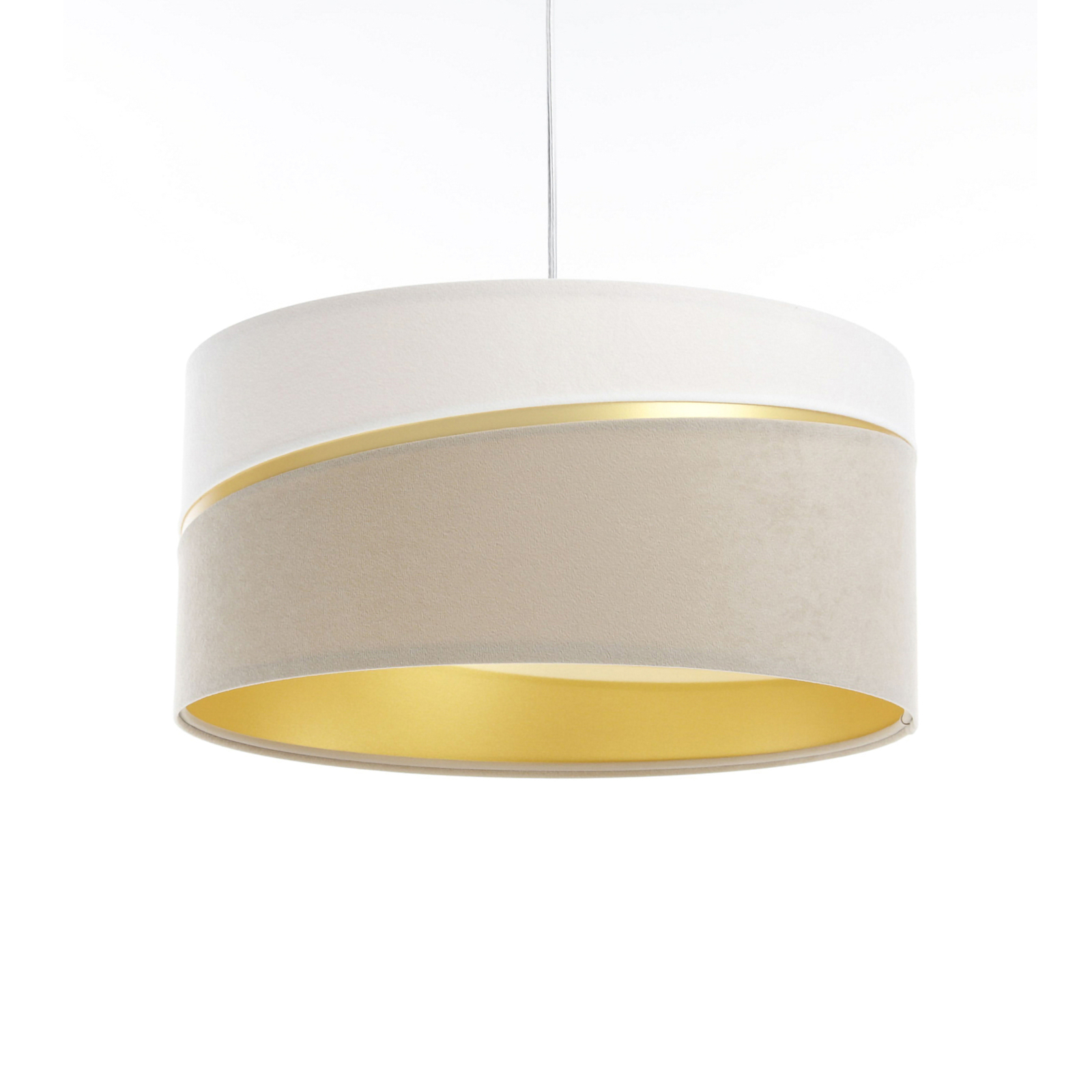 Hanglamp Susan, 1-lamp, wit/beige/goud