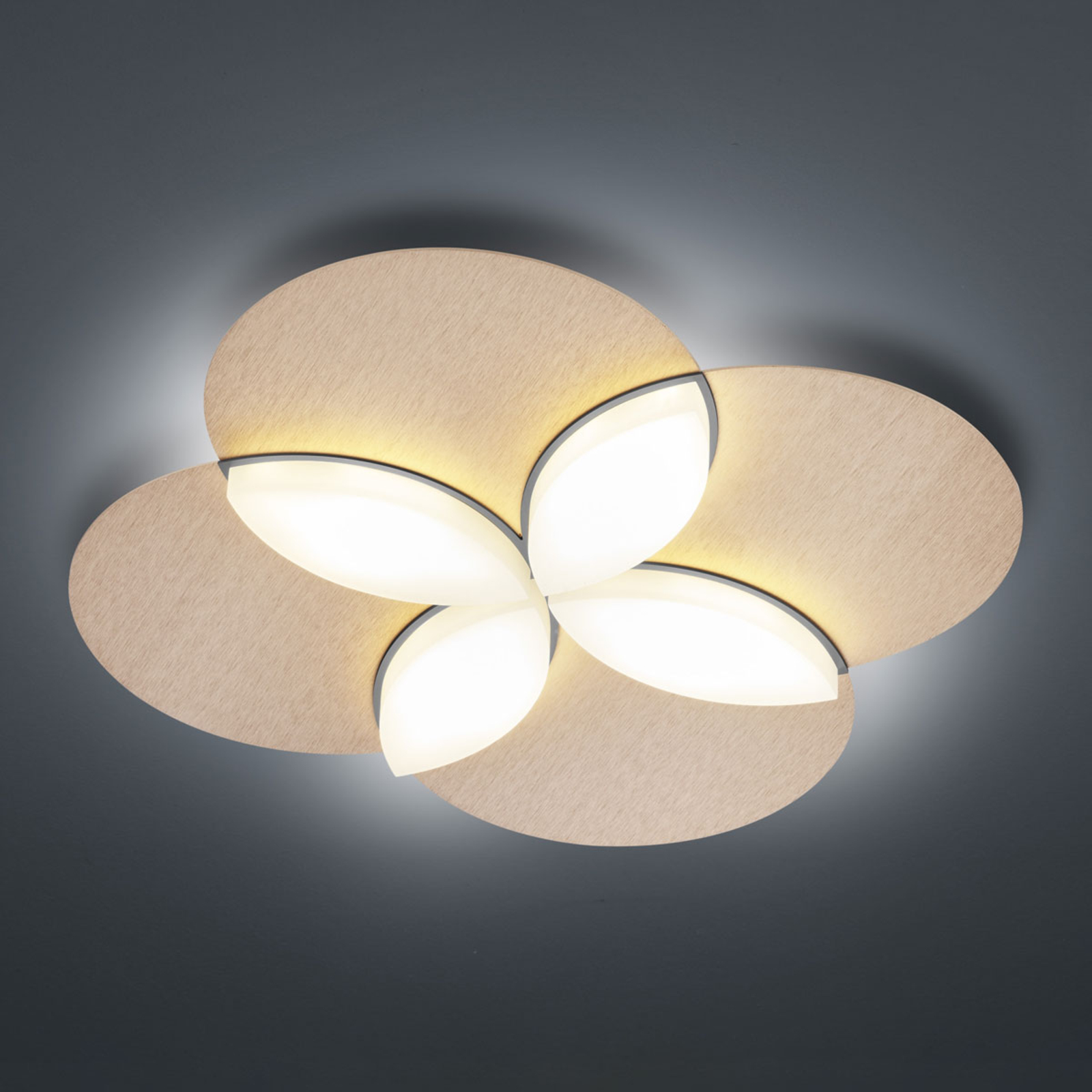 BANKAMP Spring LED ceiling light, rosé gold, for Living / Dining Room, metal, acrylic, 32 W, energy efficiency: A+, H: 5.5 cm