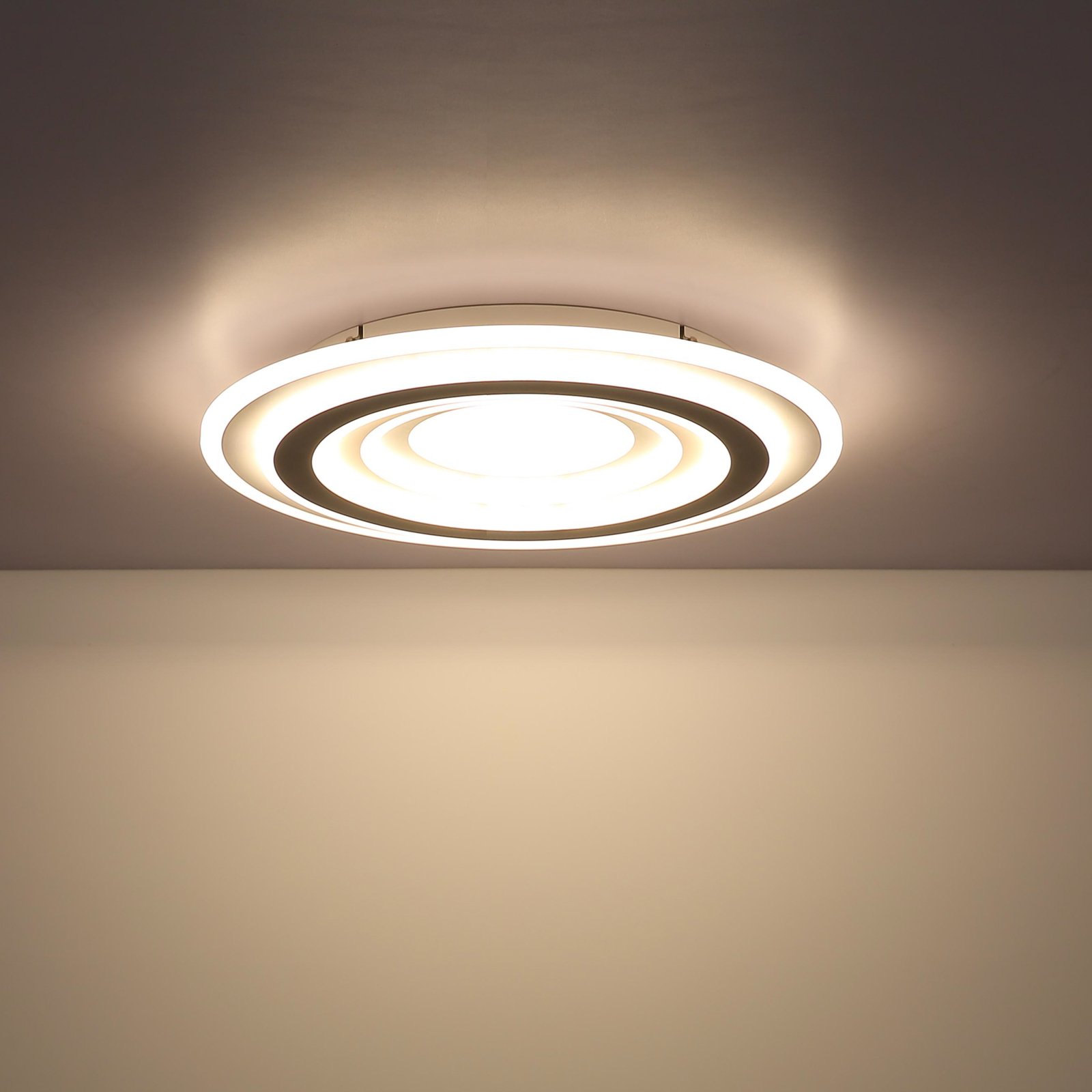 Candeeiro de teto Sabatino LED, branco/antracite, Ø 48 cm, CCT