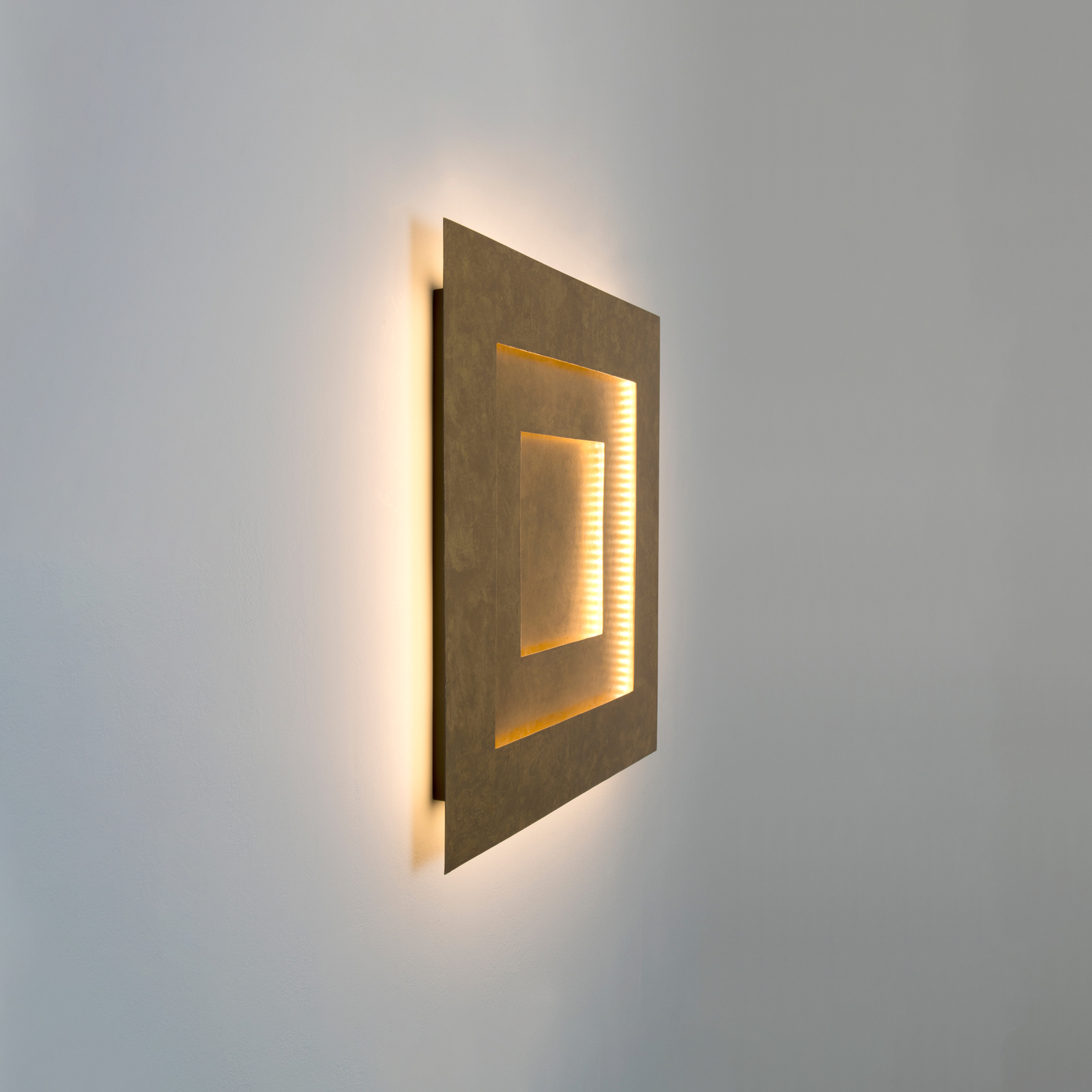 LED wandlamp Masaccio Quadrato, goud