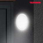 LED outdoor wall light Nizza, Ø 28cm, white, 4,000K