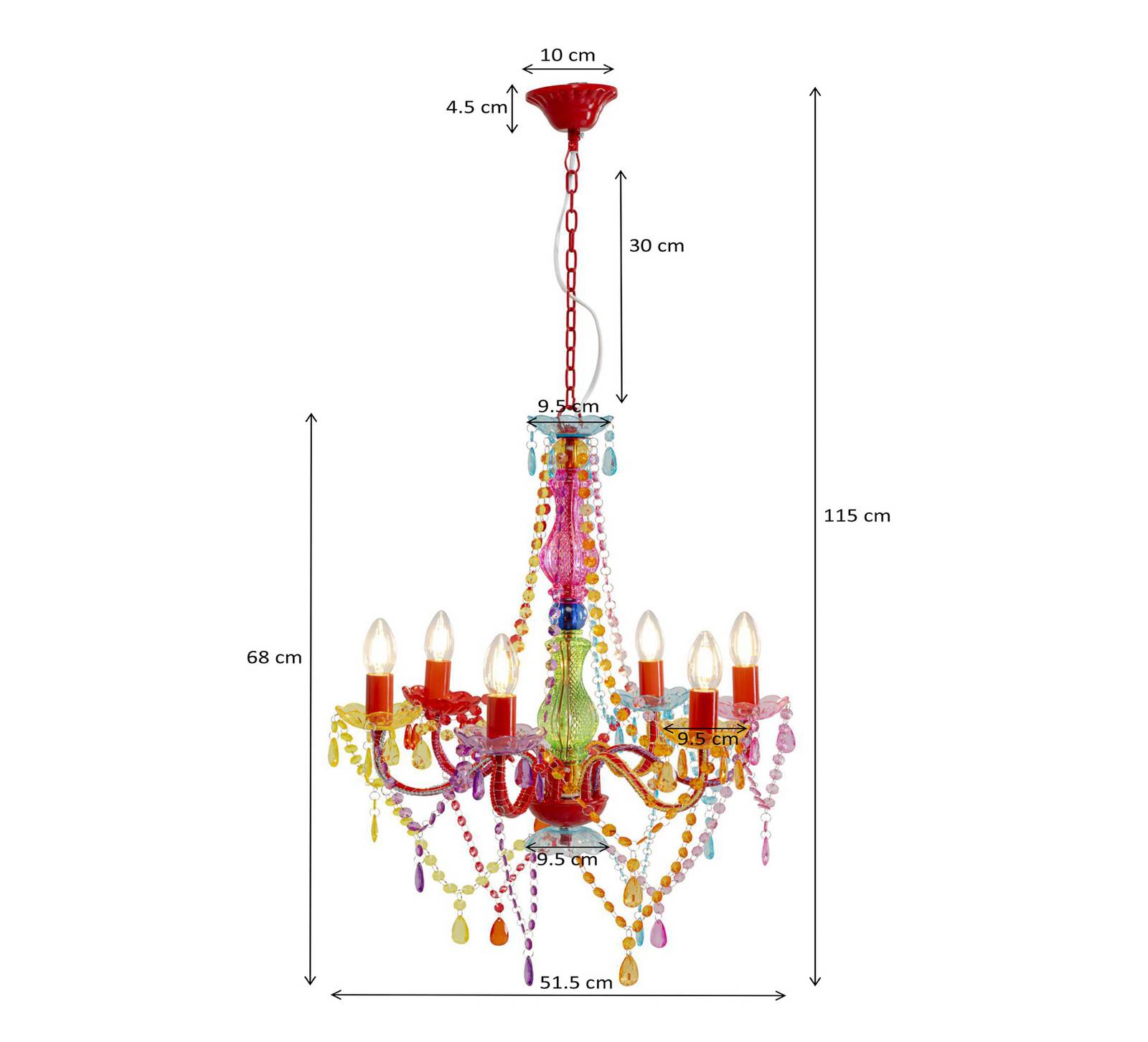 KARE Starlight Rainbow sechsflammiger Kronleuchter günstig online kaufen