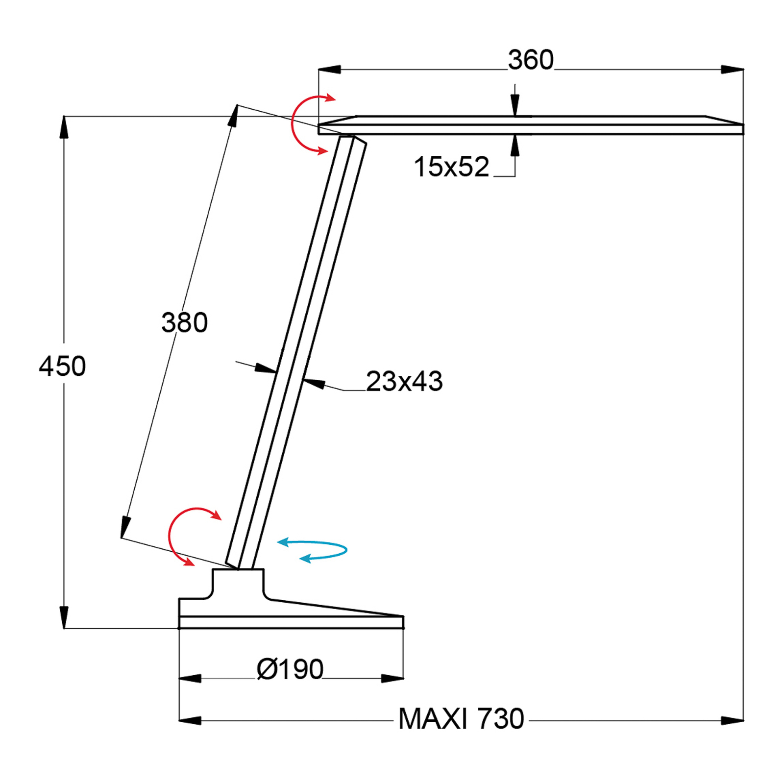 LED bureaulamp Success met klok, zwart