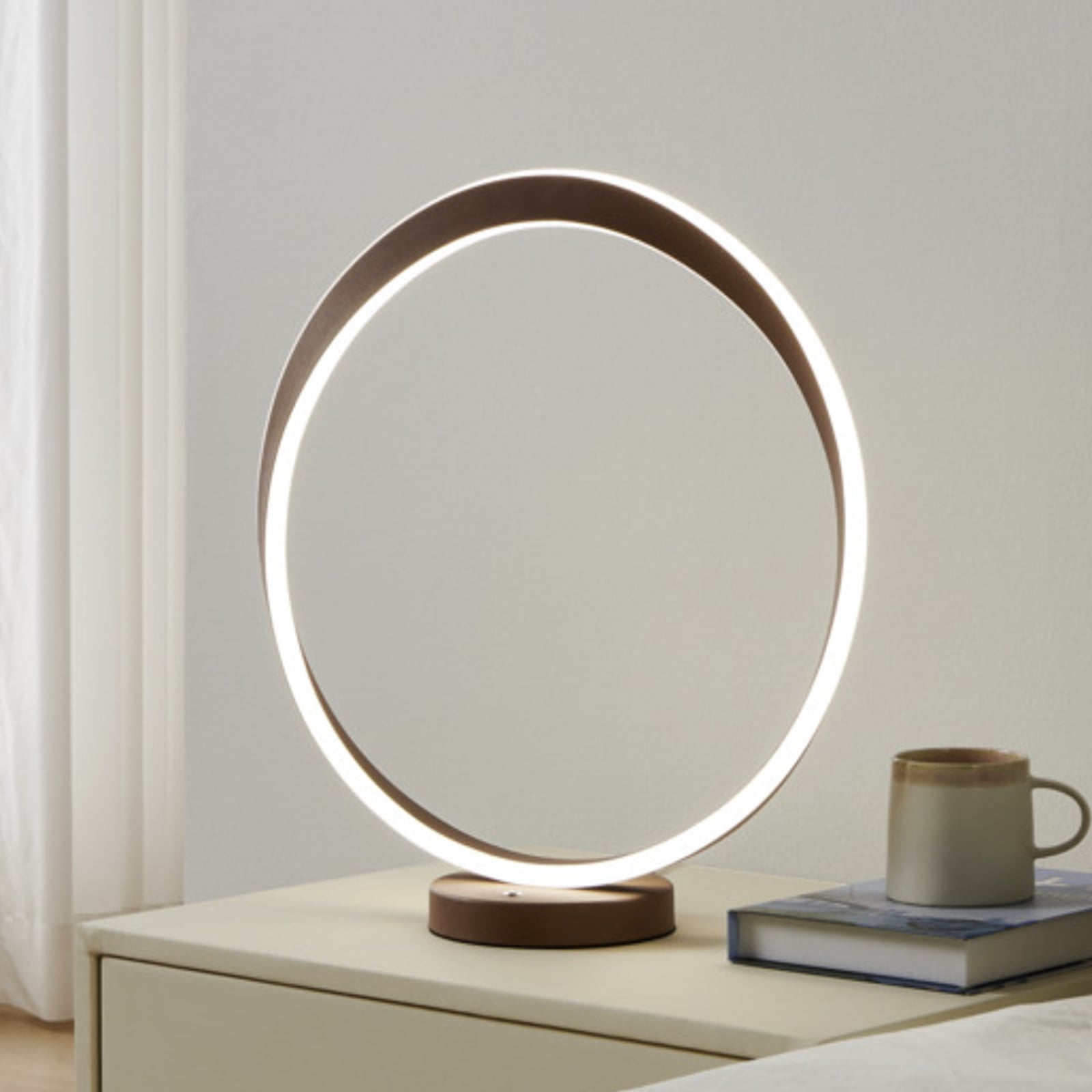 Candeeiro de mesa LED EGLO CAMEROTA, bronze, altura 44 cm, CCT, regulável
