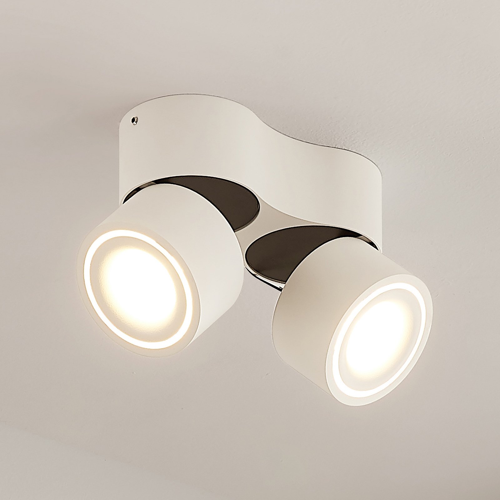 Arcchio Rotari LED stropné svetlo, 2 svetlá/biela