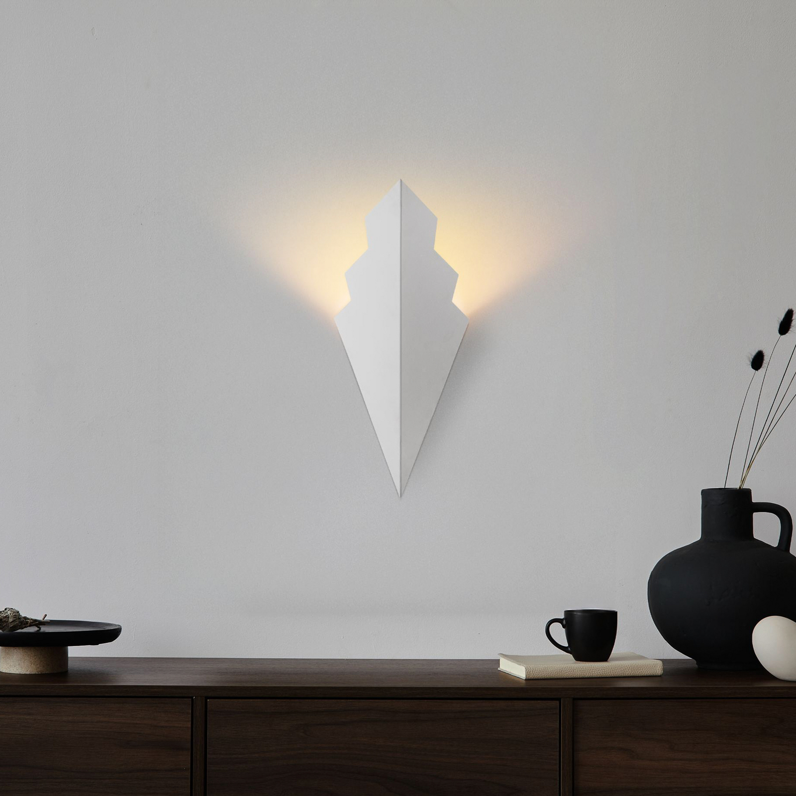 Aplică de perete ARROW, albă, înălțime 40 cm, metal, G9