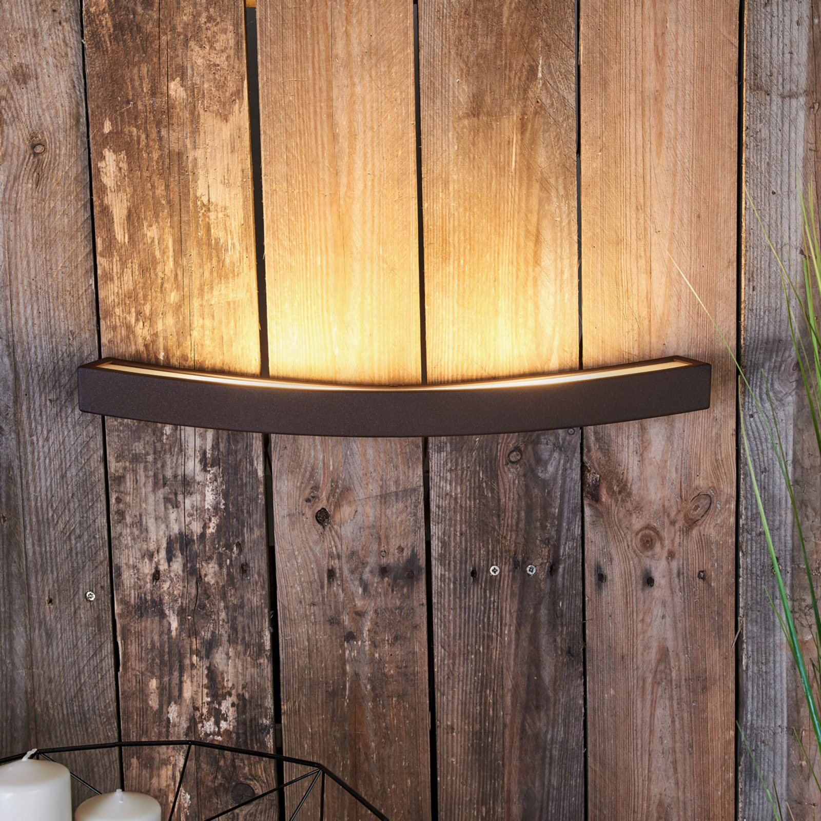 Dolce LED-væglampe i rust-look, bredde 50 cm