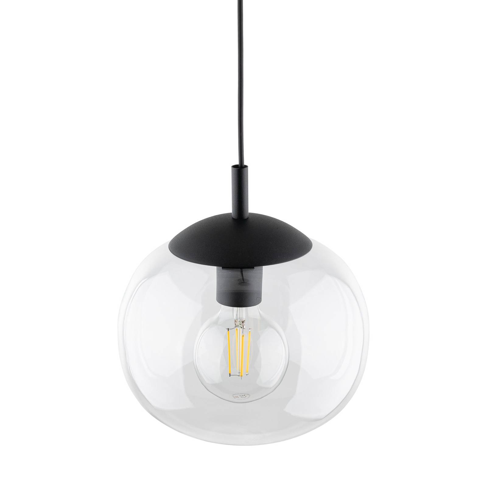 TK Lighting Závěsné svítidlo Vibe, čiré sklo, Ø 35 cm