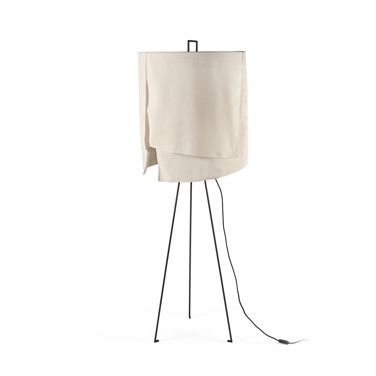 L BLACK BEIGE NOMAD gulvlampe, tekstil, beige, højde 173,5 cm, E27 – Serax