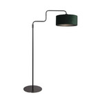 Vloerlamp Bloeba, zwart/groen, hoogte 165 cm, velours