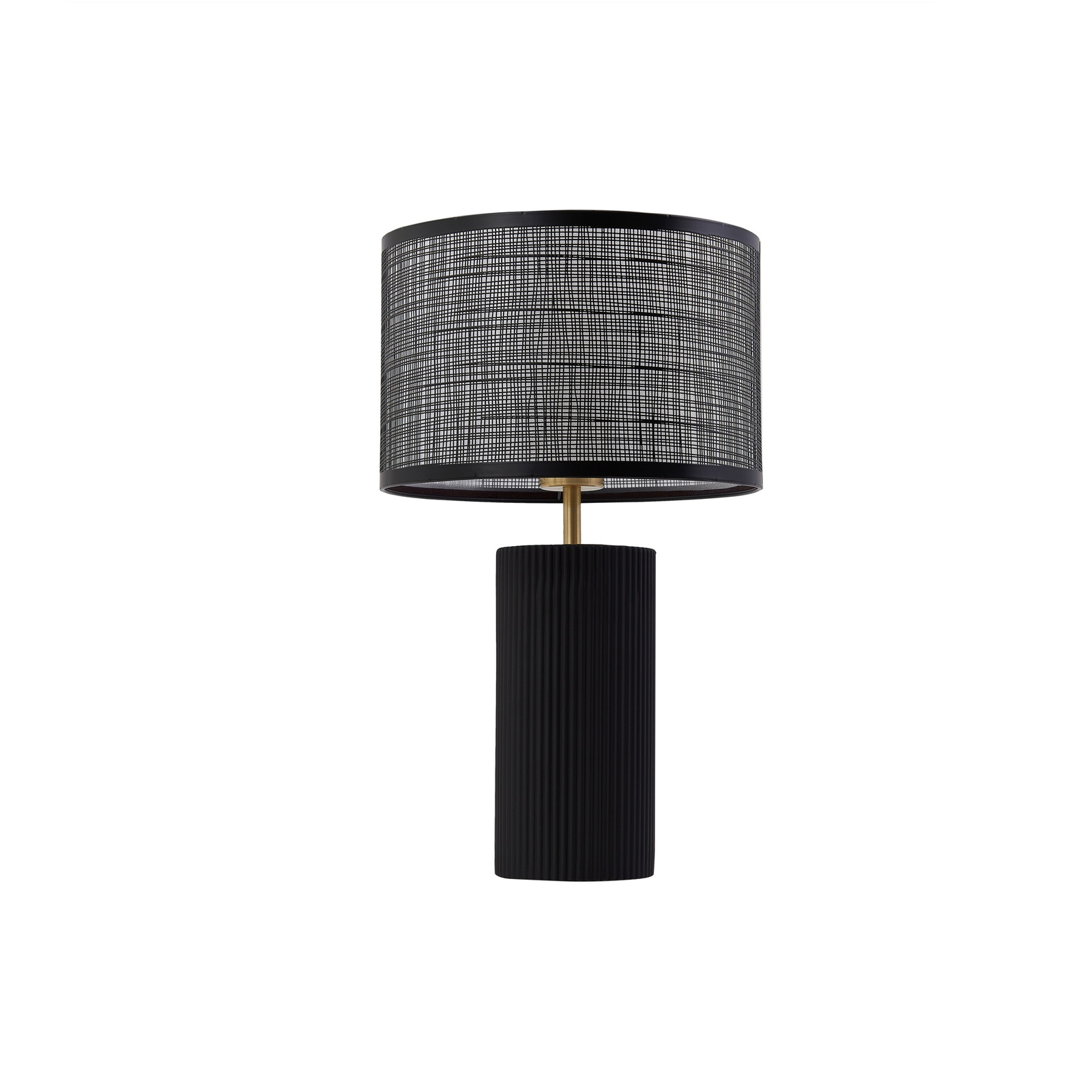 Lindby Sorscha table lamp, black, iron, Ø 26 cm