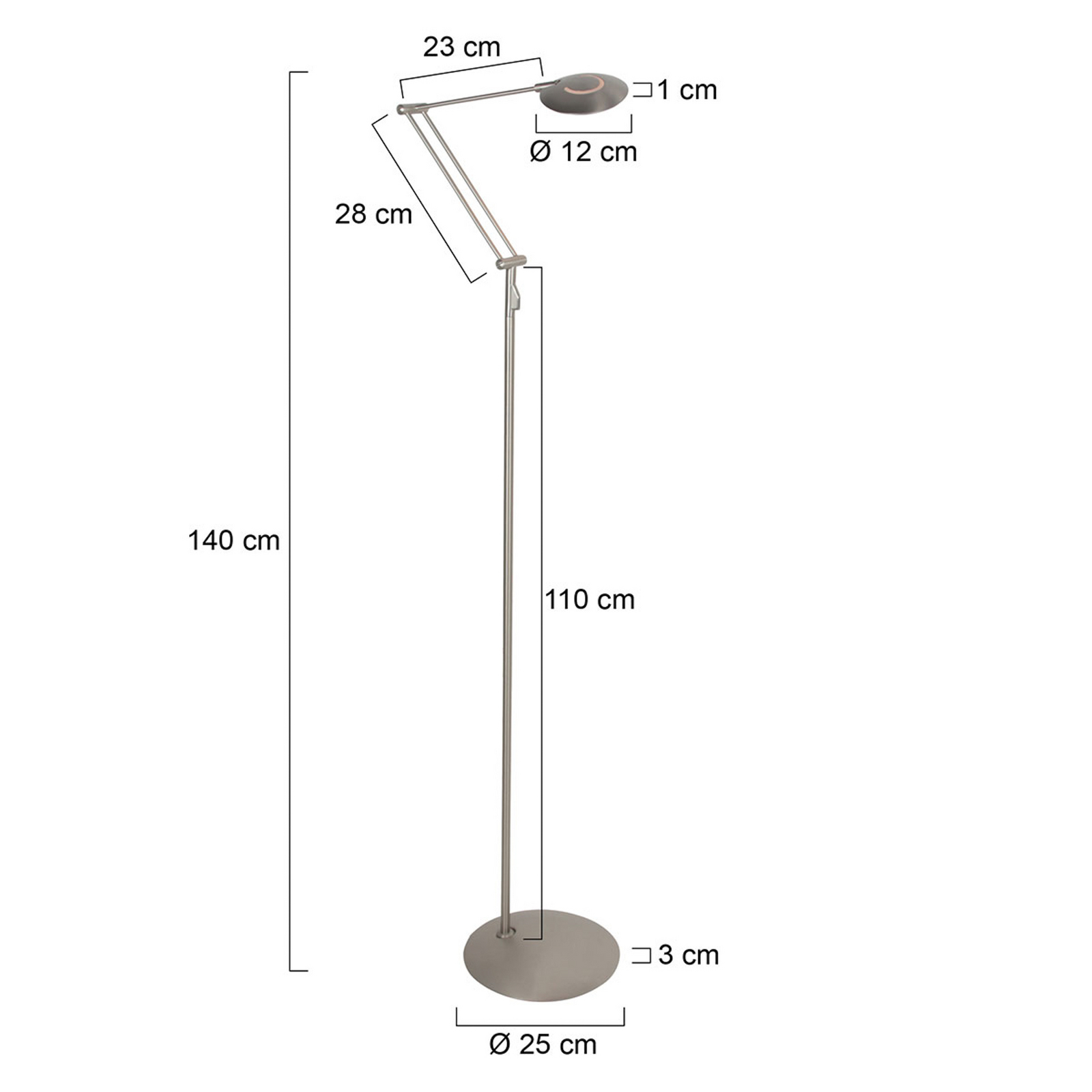 Lampa stojąca LED Zenith2, 1-punktowa, stalowa, CCT, pilot Lampa stojąca LED Zenith2, 1-punktowa, stalowa, CCT, pilot