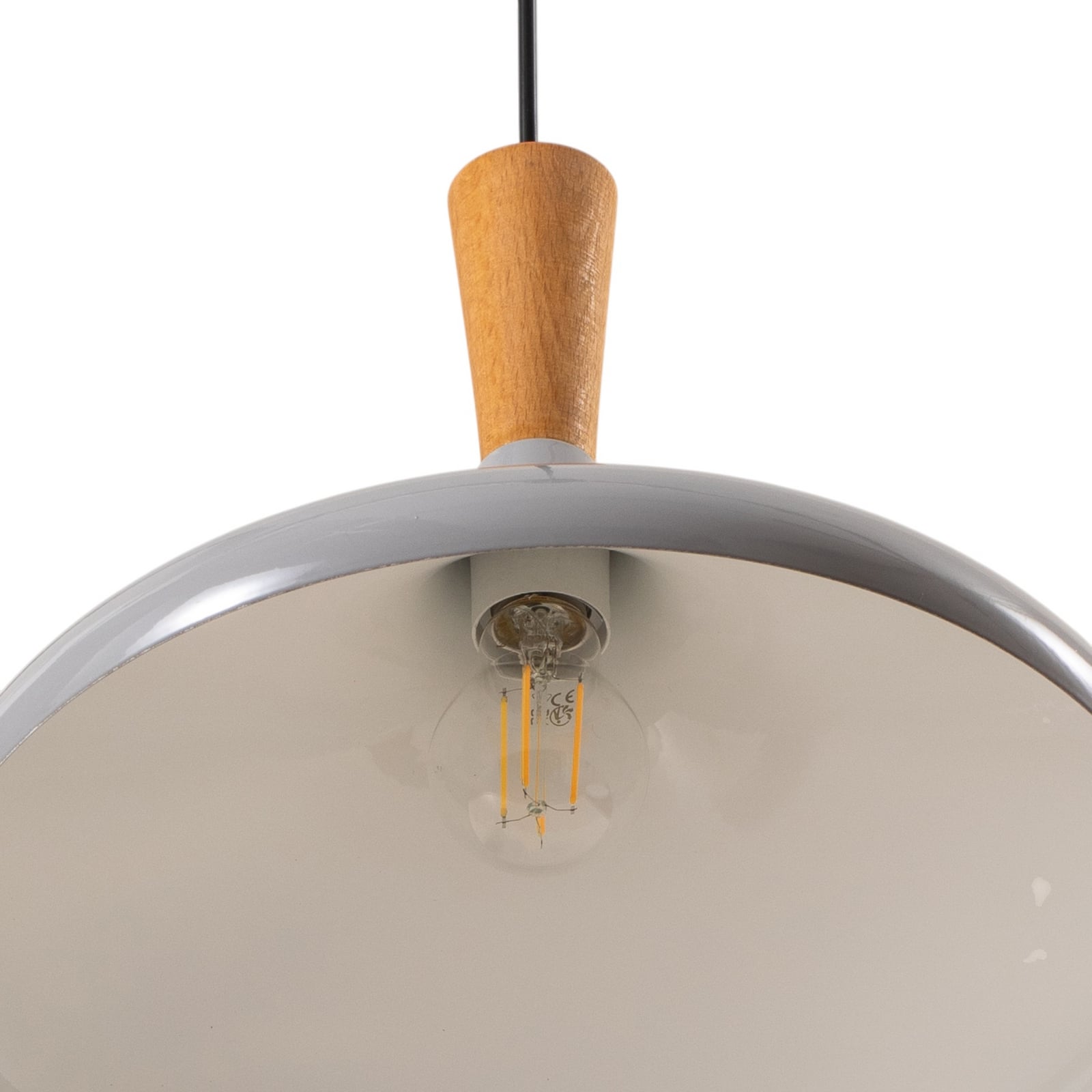 Lampă suspendată Chris, gri/alb, Ø 35 cm, metal