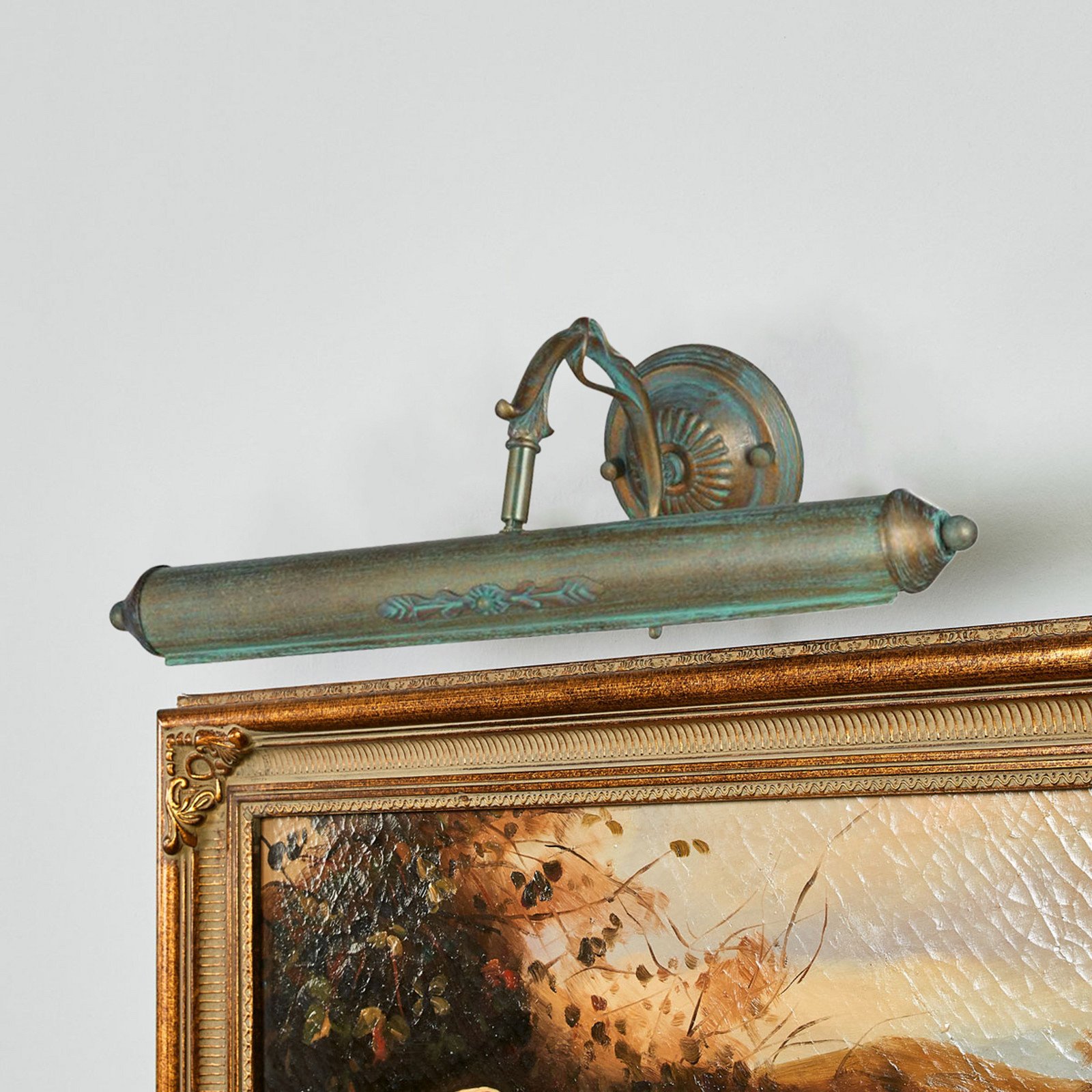 Lindby lampă tablou Kalea 46 cm 2 becuri verdigris E14 - Camera de zi / sufragerie - Antichitate - Metal