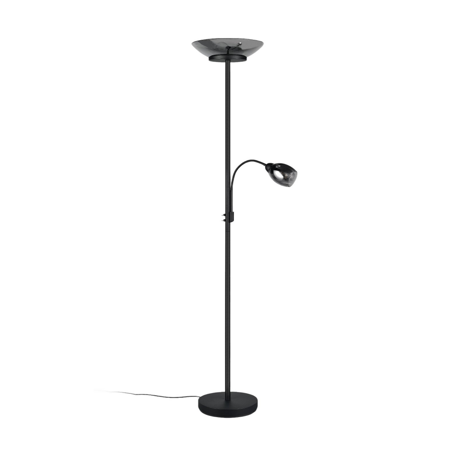 Stehleuchte Gerry, schwarz matt, Metall, Höhe 180 cm
