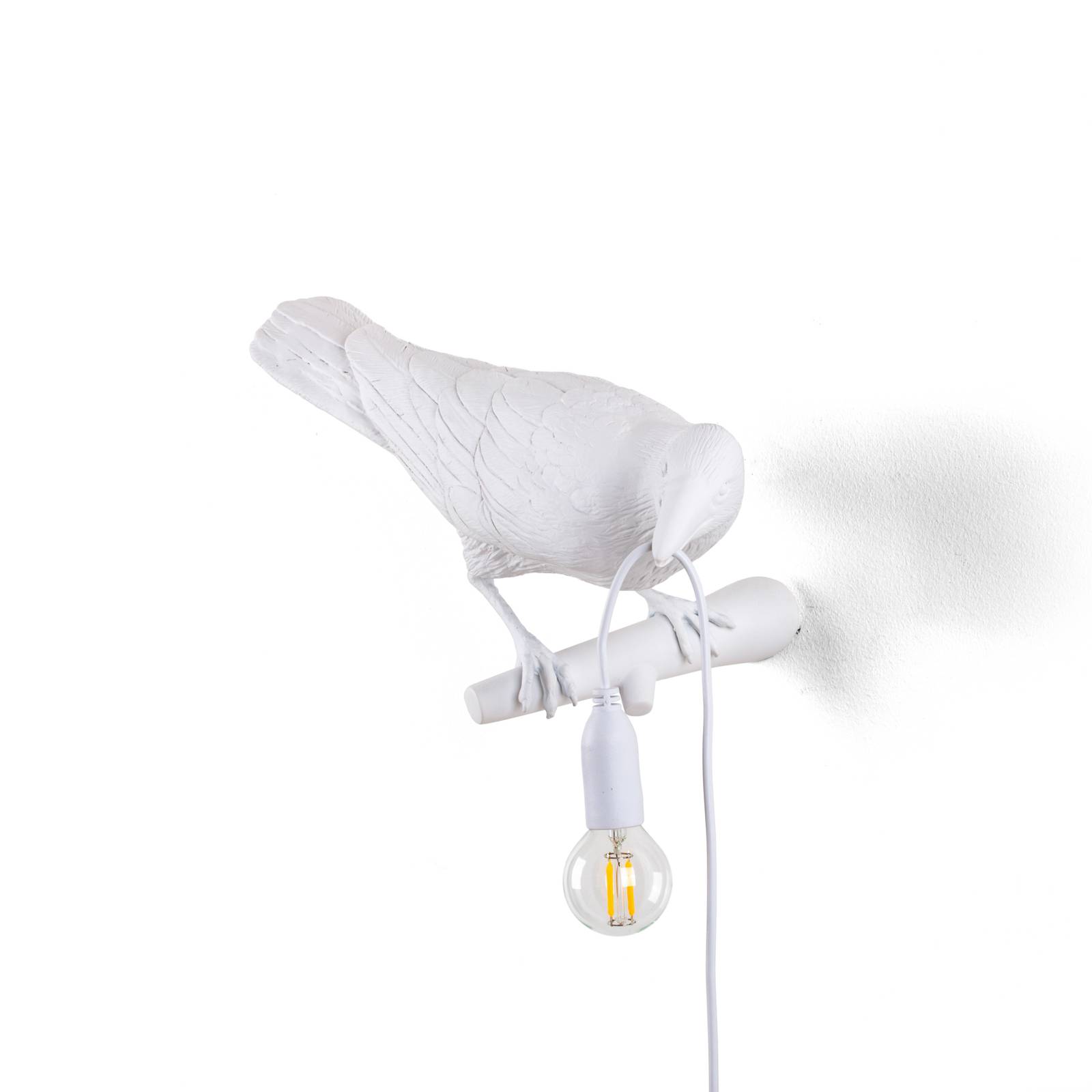 SELETTI Applique déco LED Bird Lamp vue droite blanche