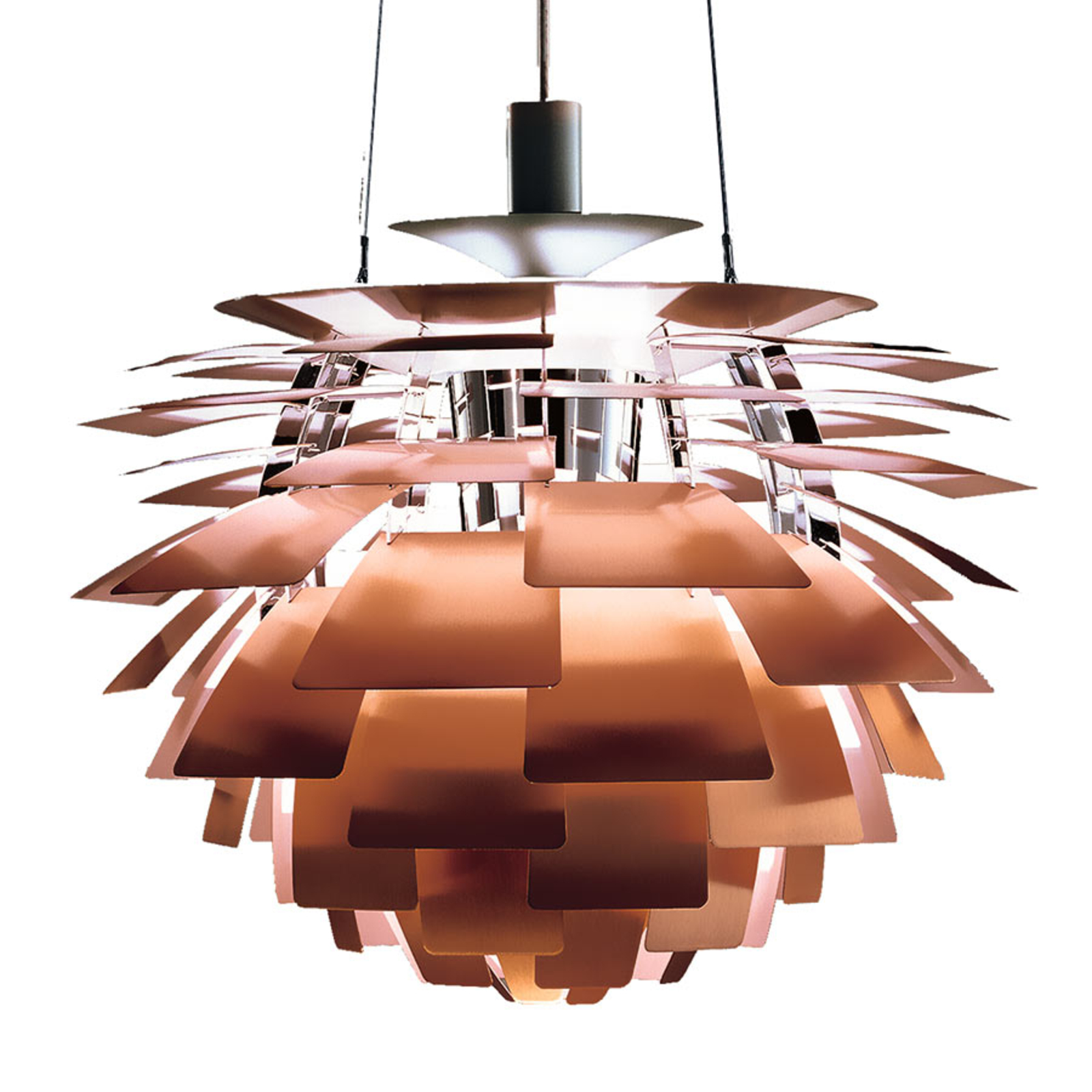 Louis Poulsen PH Artichoke - hanging light, copper, for Living / Dining Room, metal, E27, 100 W, energy efficiency: A++, H: 58 cm