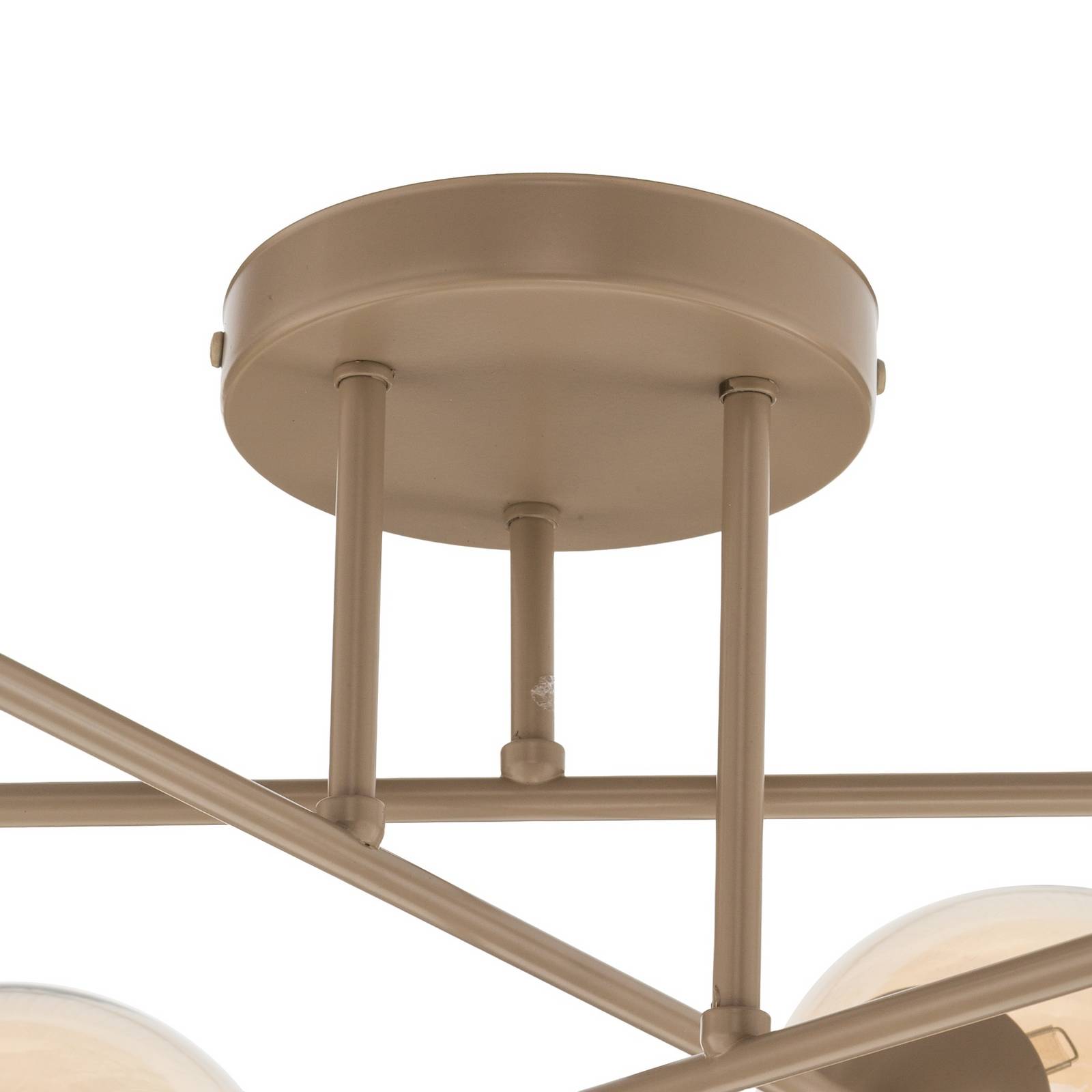 Lampa sufitowa ROMA, beżowa, Ø 75 cm, 6-punktowa, szkło/metal, E14