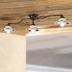 ROSOLACCI ceiling light with ceramic shades 3-bulb