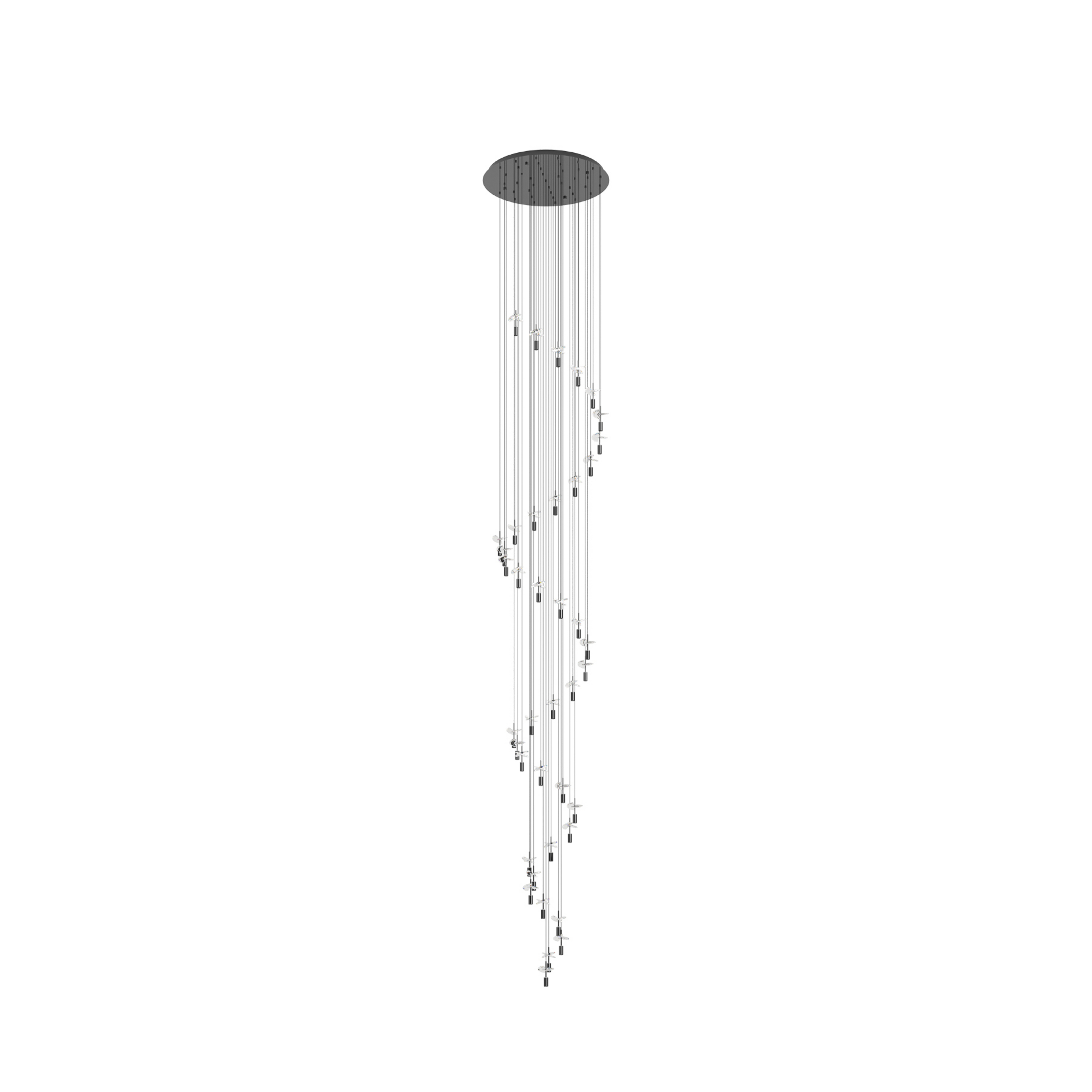 Comareira hanging light, nickel, 500 x 78 cm, CCT - Stars of Light