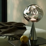 Tom Dixon LED-Tischlampe Melt Cone Fat, silberfarben, 65 cm